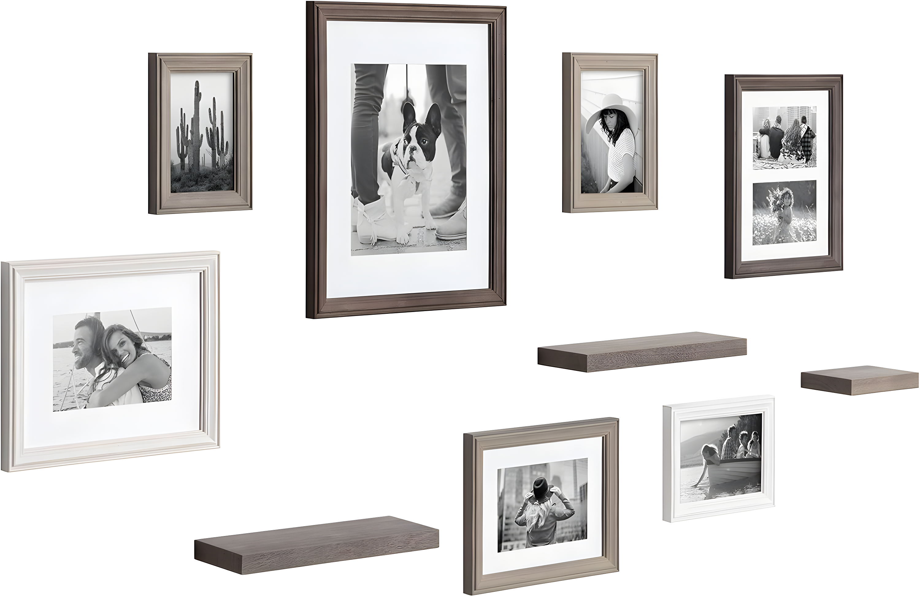10pc Bordeaux Frame Box Set Gray/Brown - Kate & Laurel All Things Decor