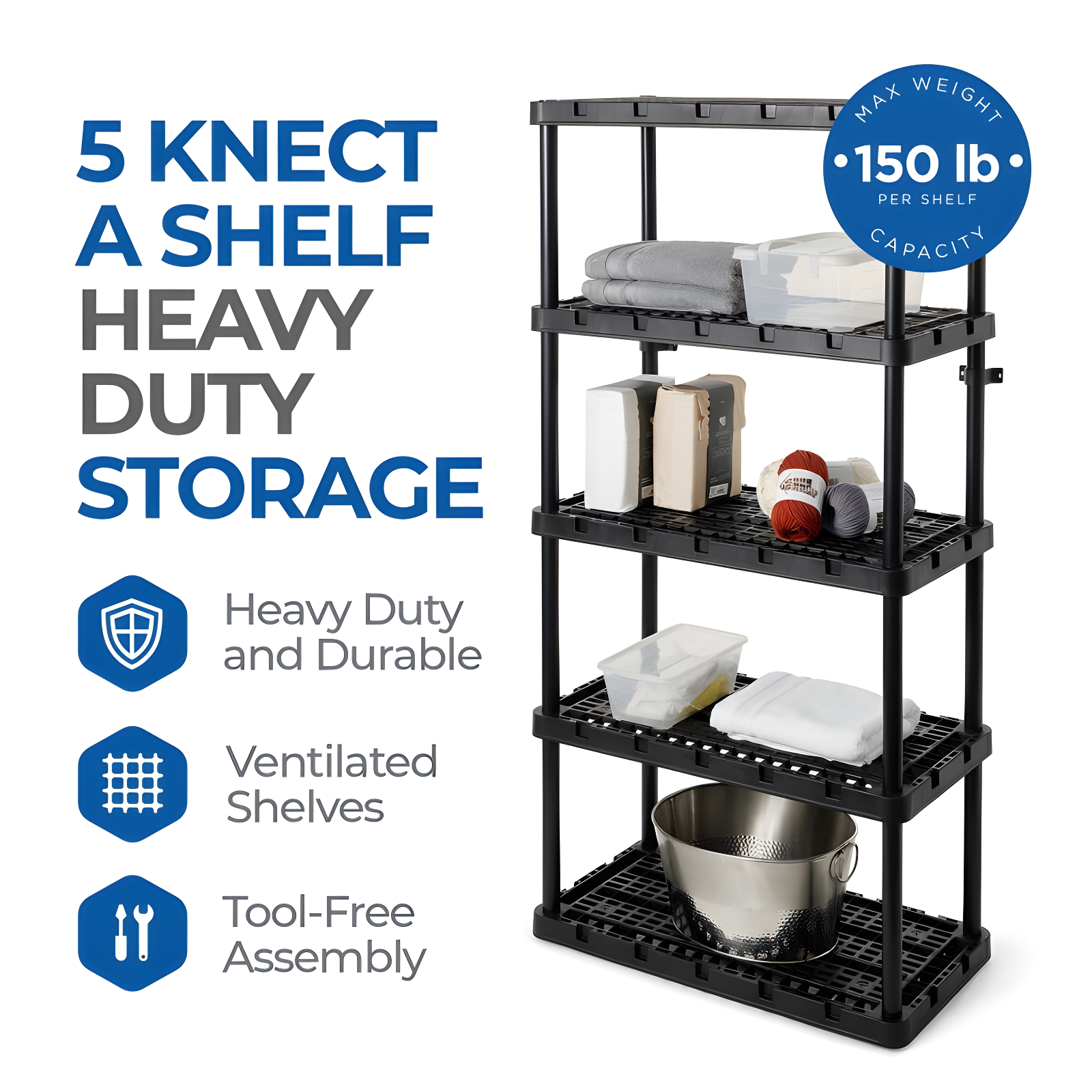 36'' W Plastic Shelving Unit