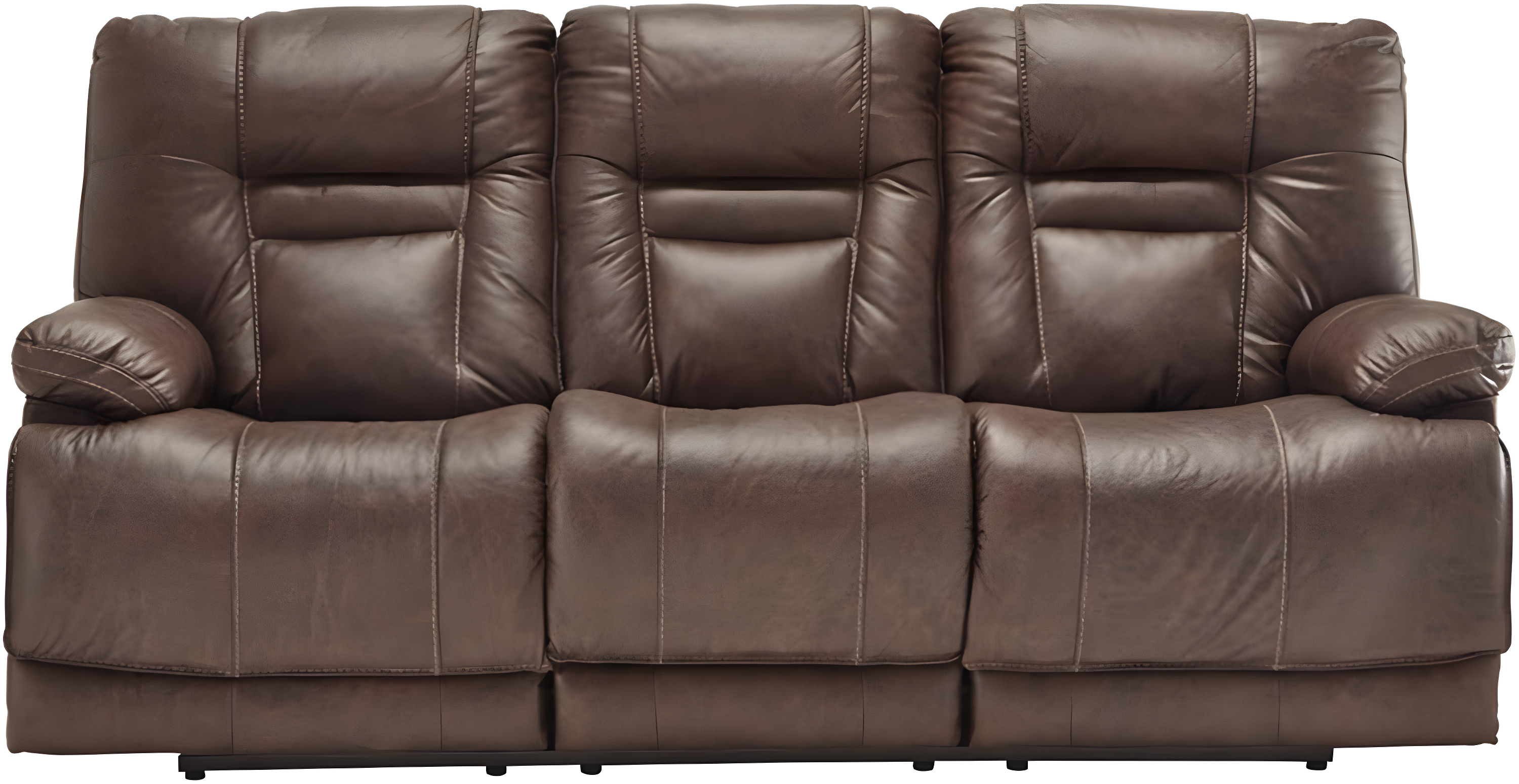 Signature Design by Ashley Wurstrow Leather Power Reclining Sofa in Umber