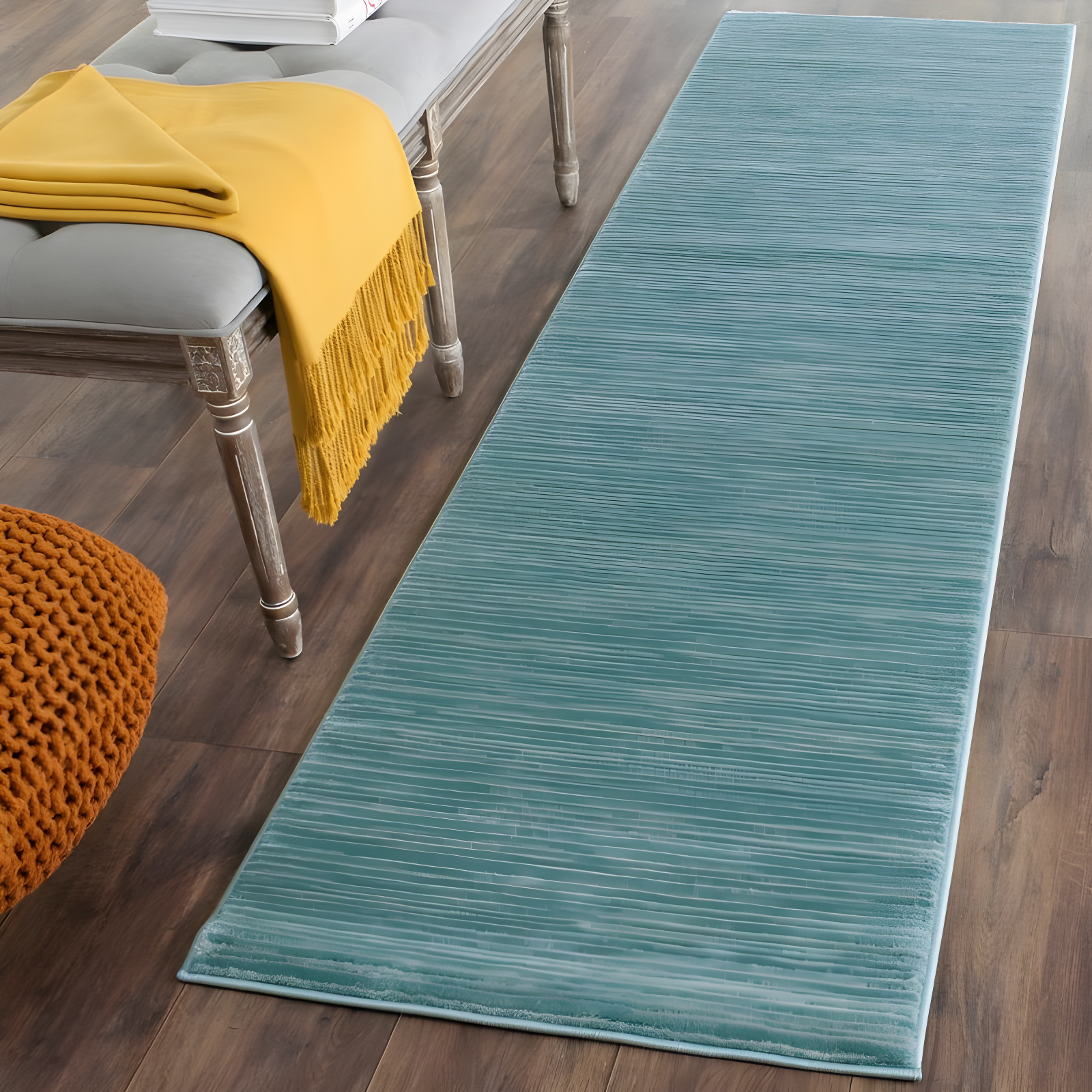 Vision VSN606 Power Loomed Indoor Runner Rug - Aqua - 2'2"x8' - Safavieh
