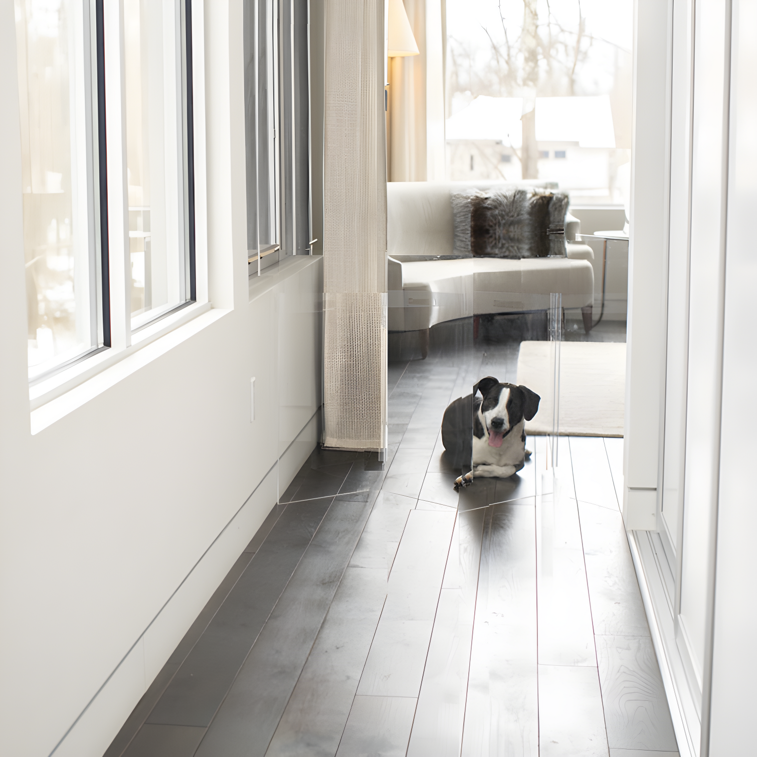 Hiddin Low Clear Freestanding Zig Zag Pet Gate