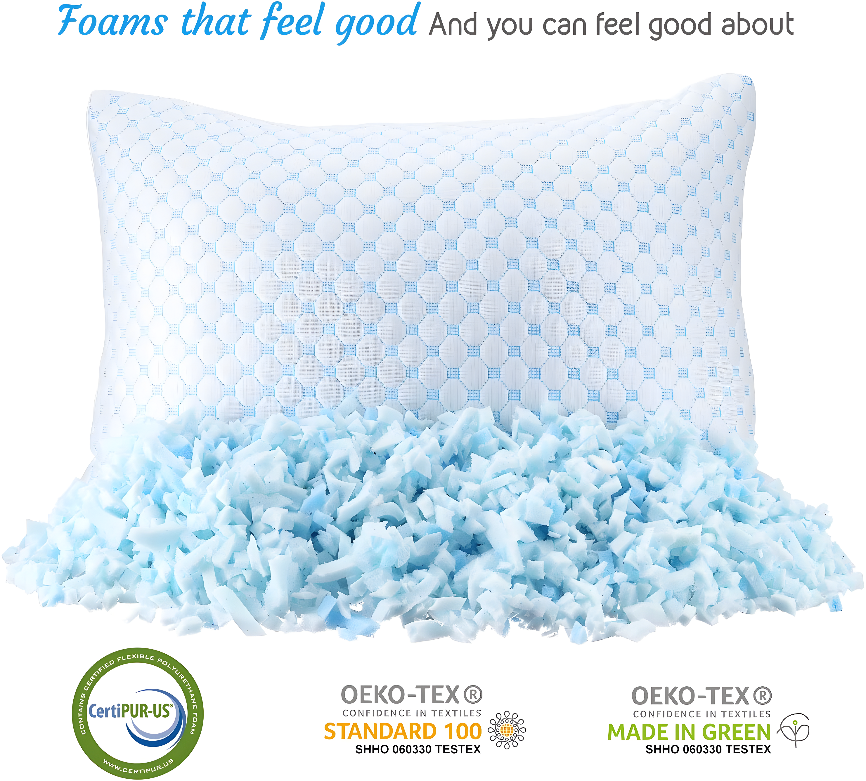 Nestl King Size Adjustable Colling Gel Pillow - 2 Pack