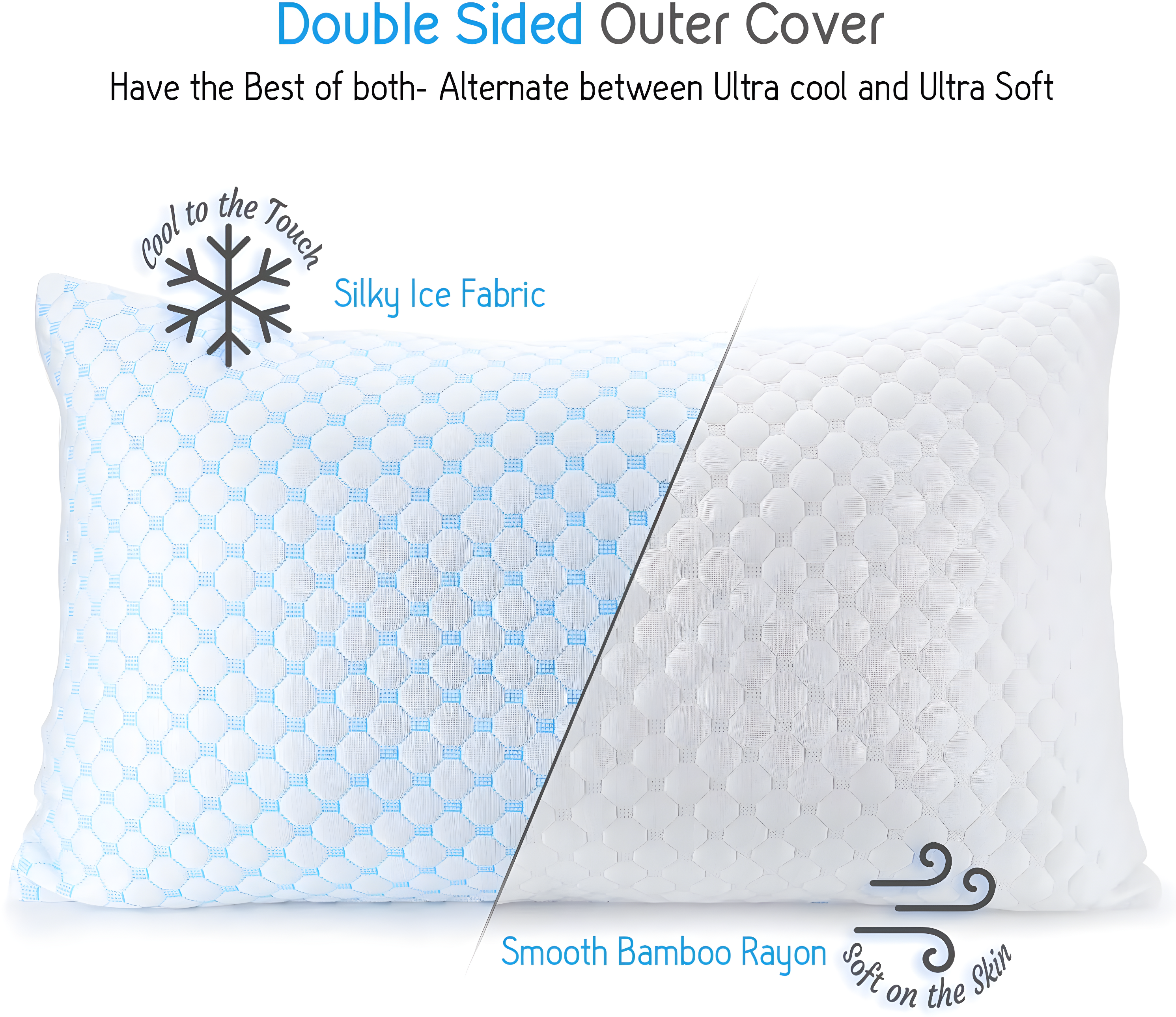 Nestl King Size Adjustable Colling Gel Pillow - 2 Pack