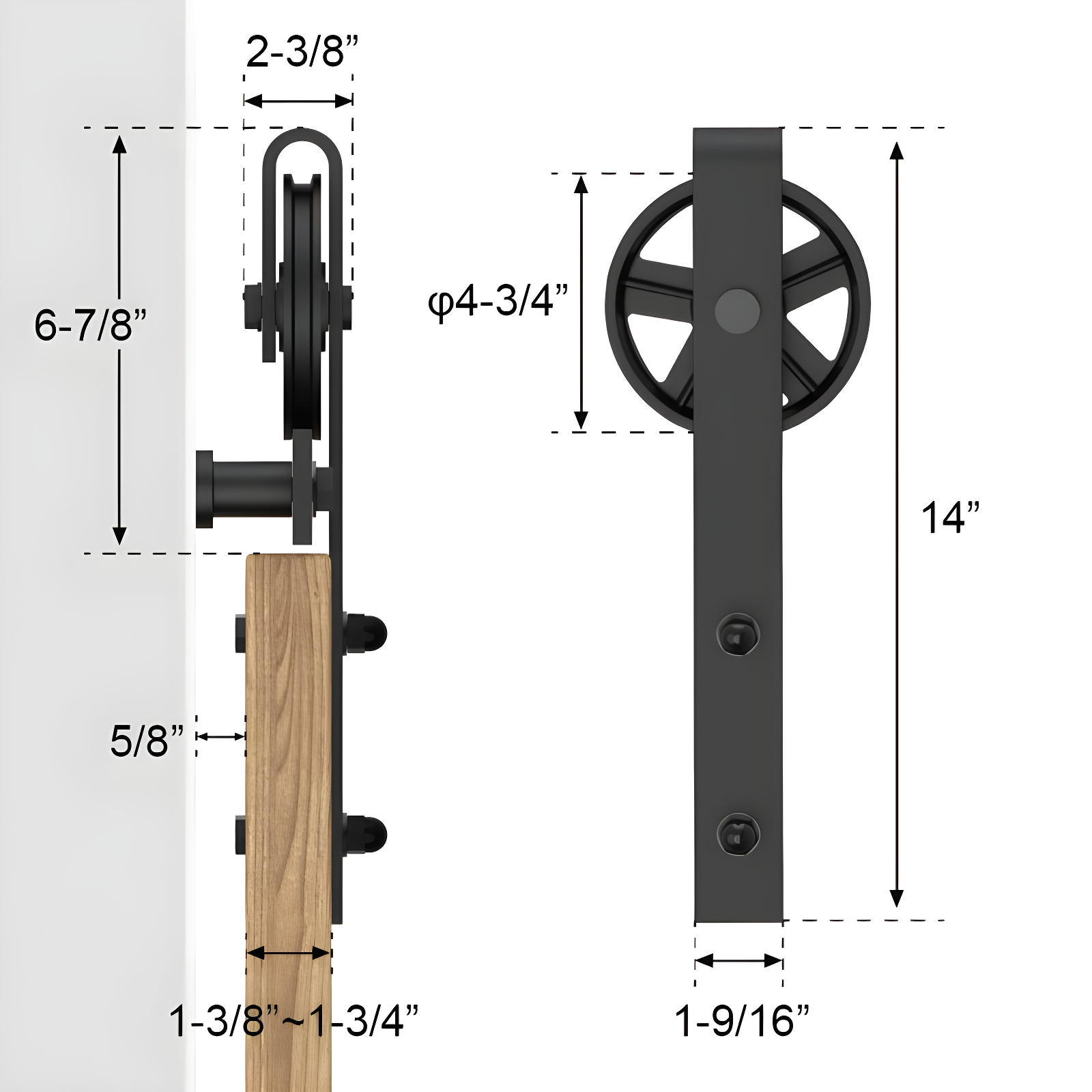 Lazio Sliding Standard Double Barn Door Hardware Kit