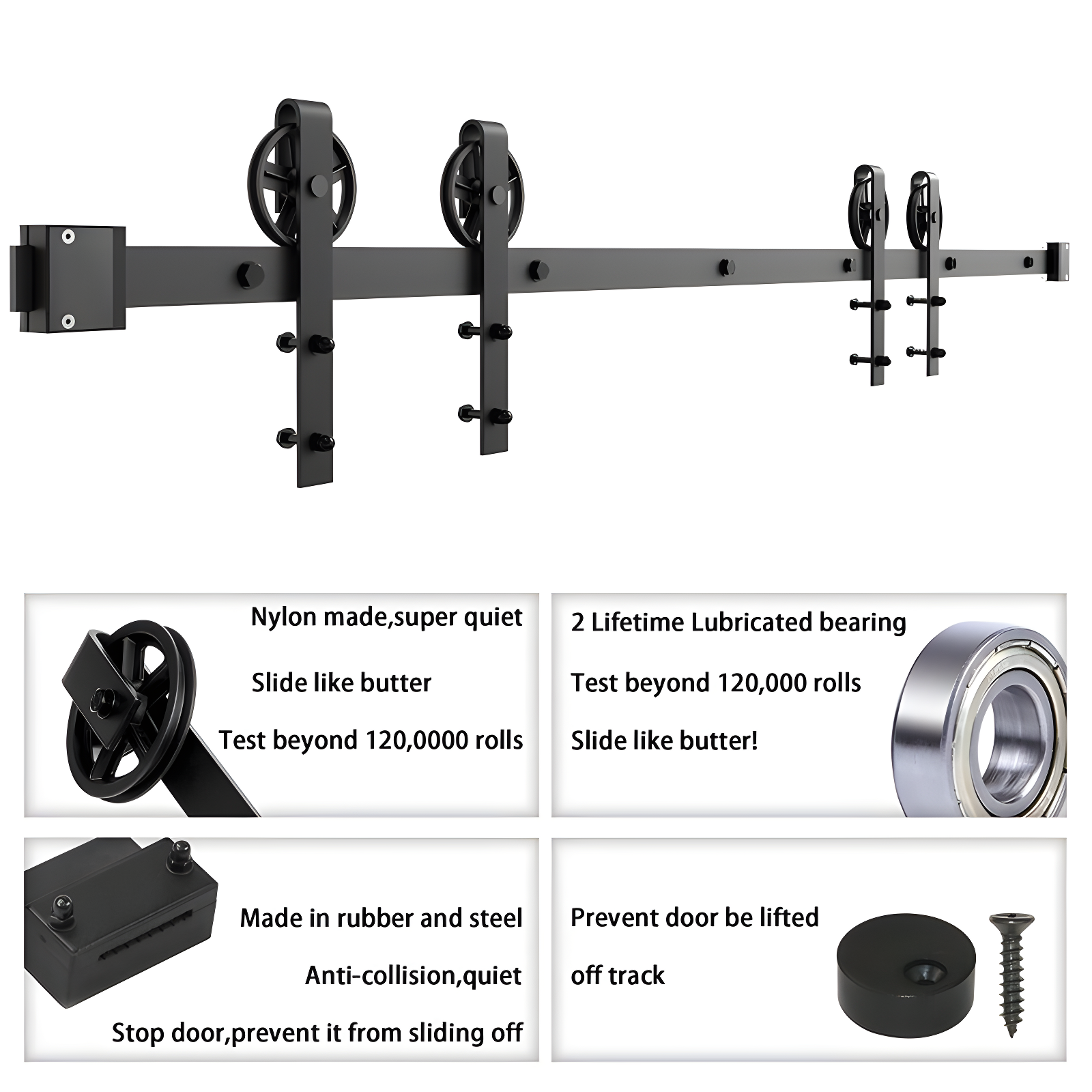 Lazio Sliding Standard Double Barn Door Hardware Kit