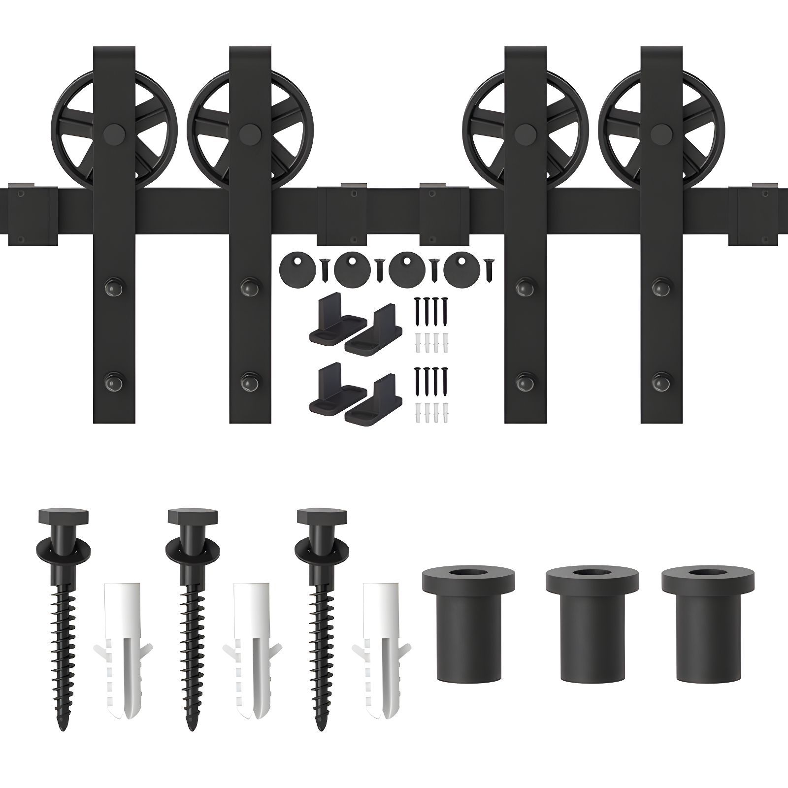 Lazio Sliding Standard Double Barn Door Hardware Kit