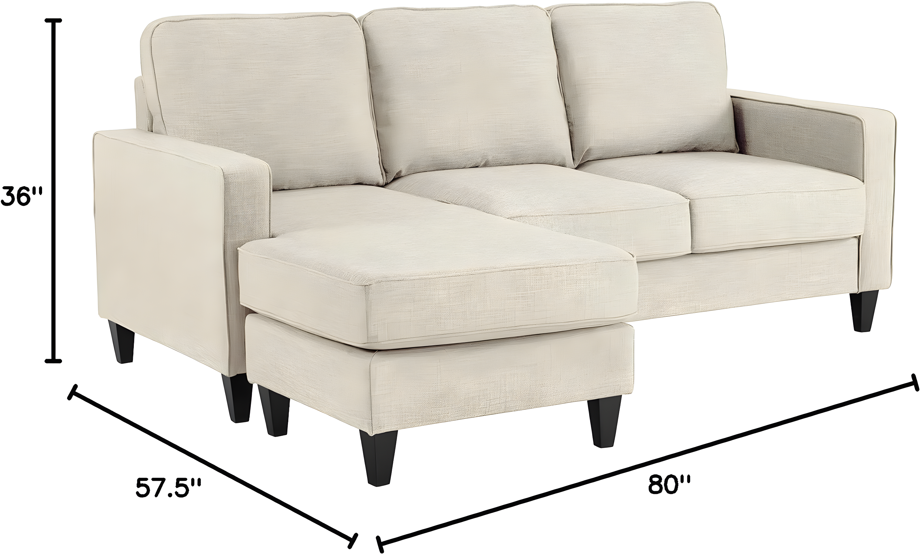 Serta Harmon Upholstered Reversible Sectional Sofa and Chaise