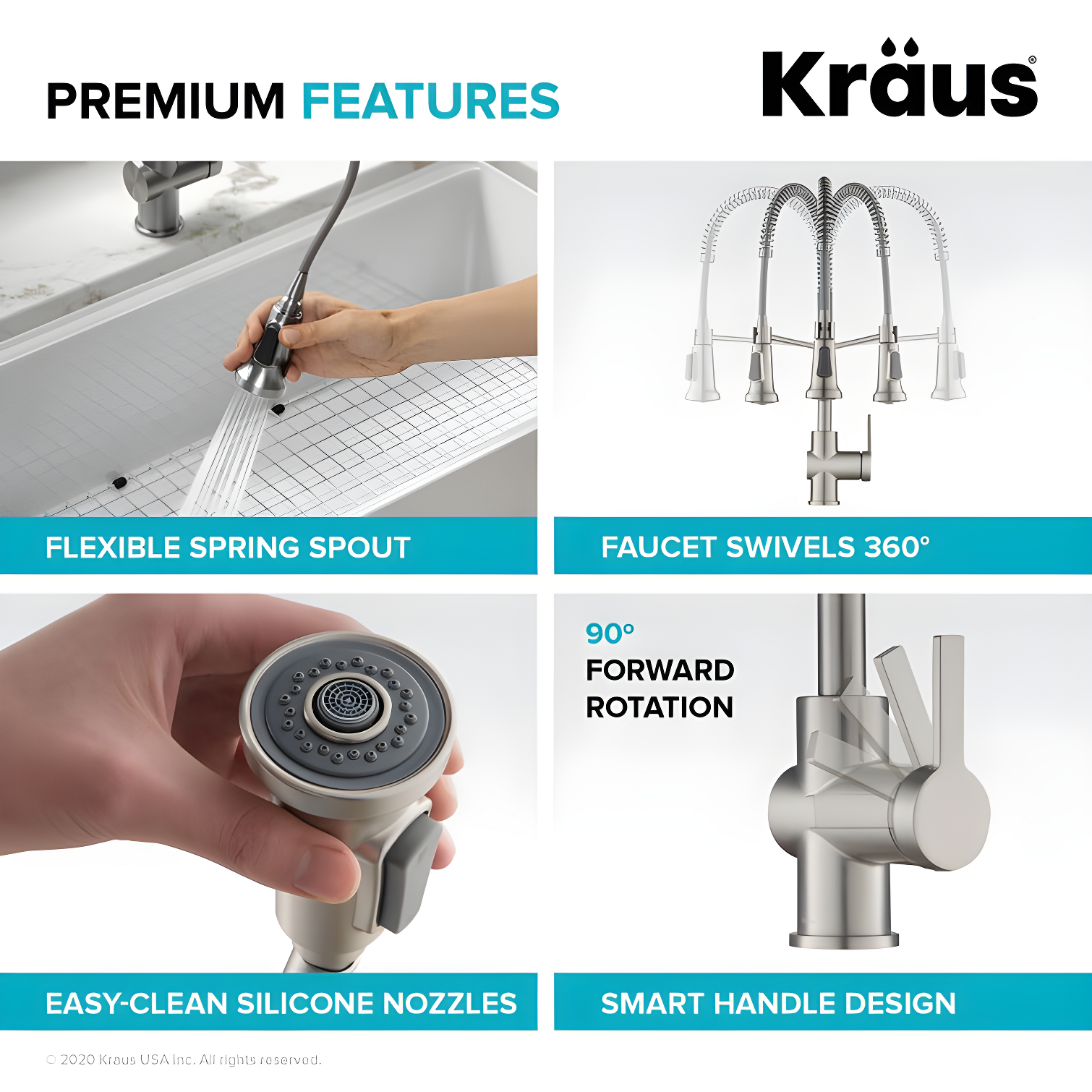 KRAUS Britt Commercial Style Single Handle Pull Down Kitchen Faucet