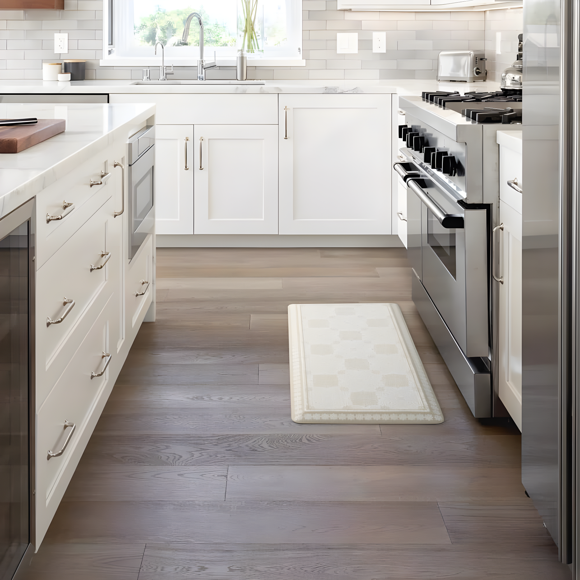 Martha Stewart MARTHA STEWART Comfort Anti Fatigue Strie Medallion Kitchen Mat 19.6”x39”
