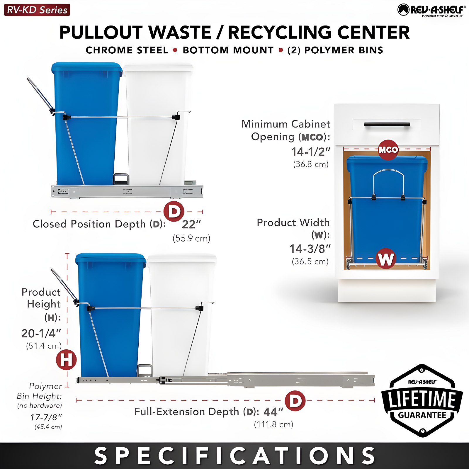 Double Sliding Pull-Out Waste Bin Containers