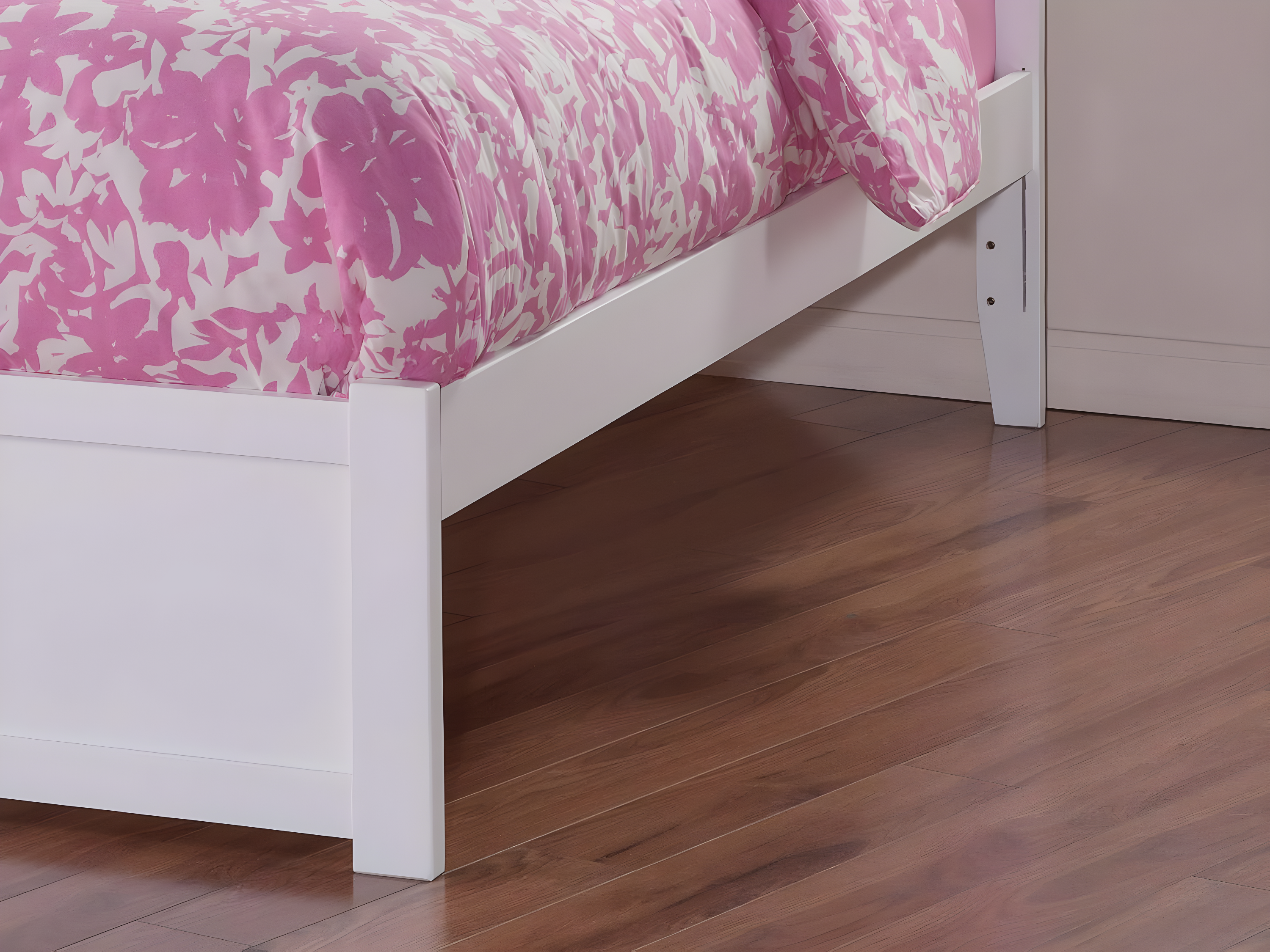 Concord Platform Bed with Flat Panel Foot Board and Twin Size Urban Trundle Bed, Multiple Colors, Multiple Sizes