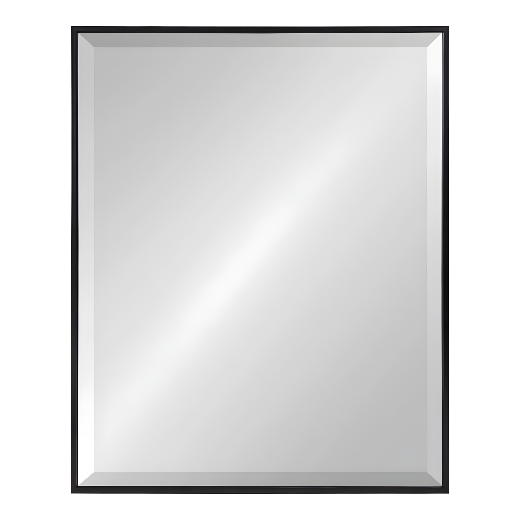 22.7" x 28.7" Rhodes Rectangle Wall Mirror Black - Kate & Laurel: Modern Beveled, No Assembly Required