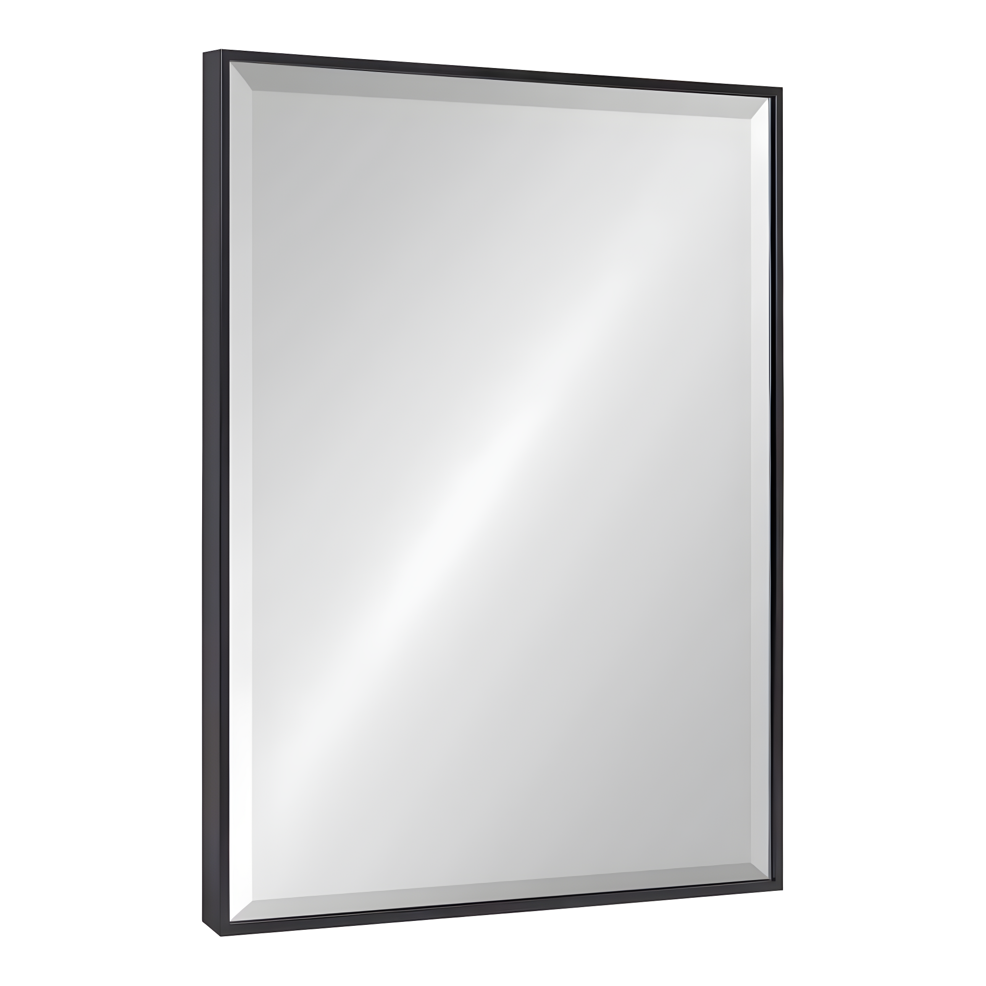 22.7" x 28.7" Rhodes Rectangle Wall Mirror Black - Kate & Laurel: Modern Beveled, No Assembly Required