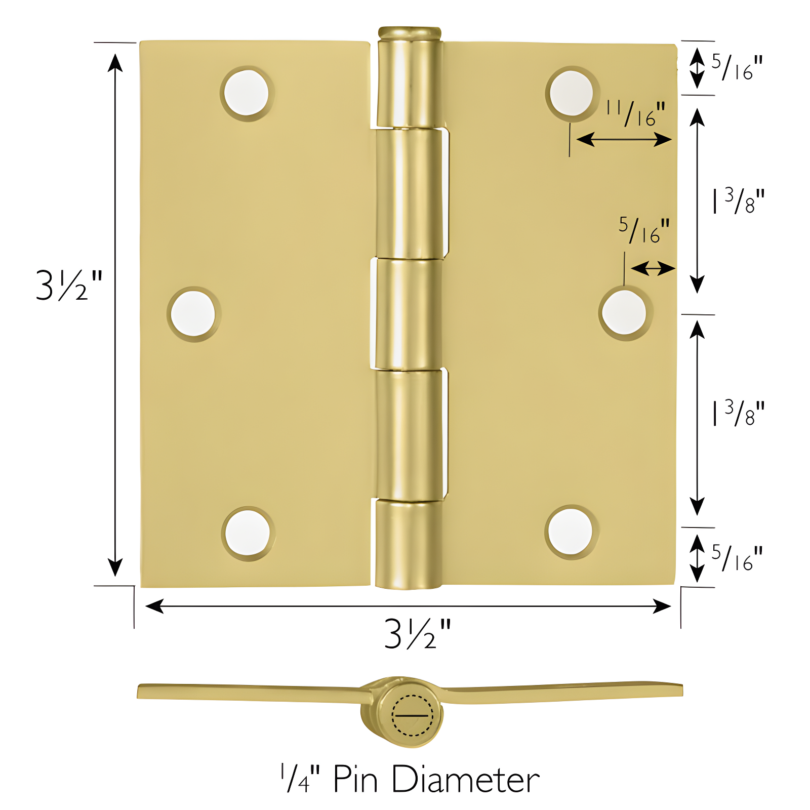 Design House 3-1/2 in. Butt Bearing 10 Door Hinges (Set of 10)