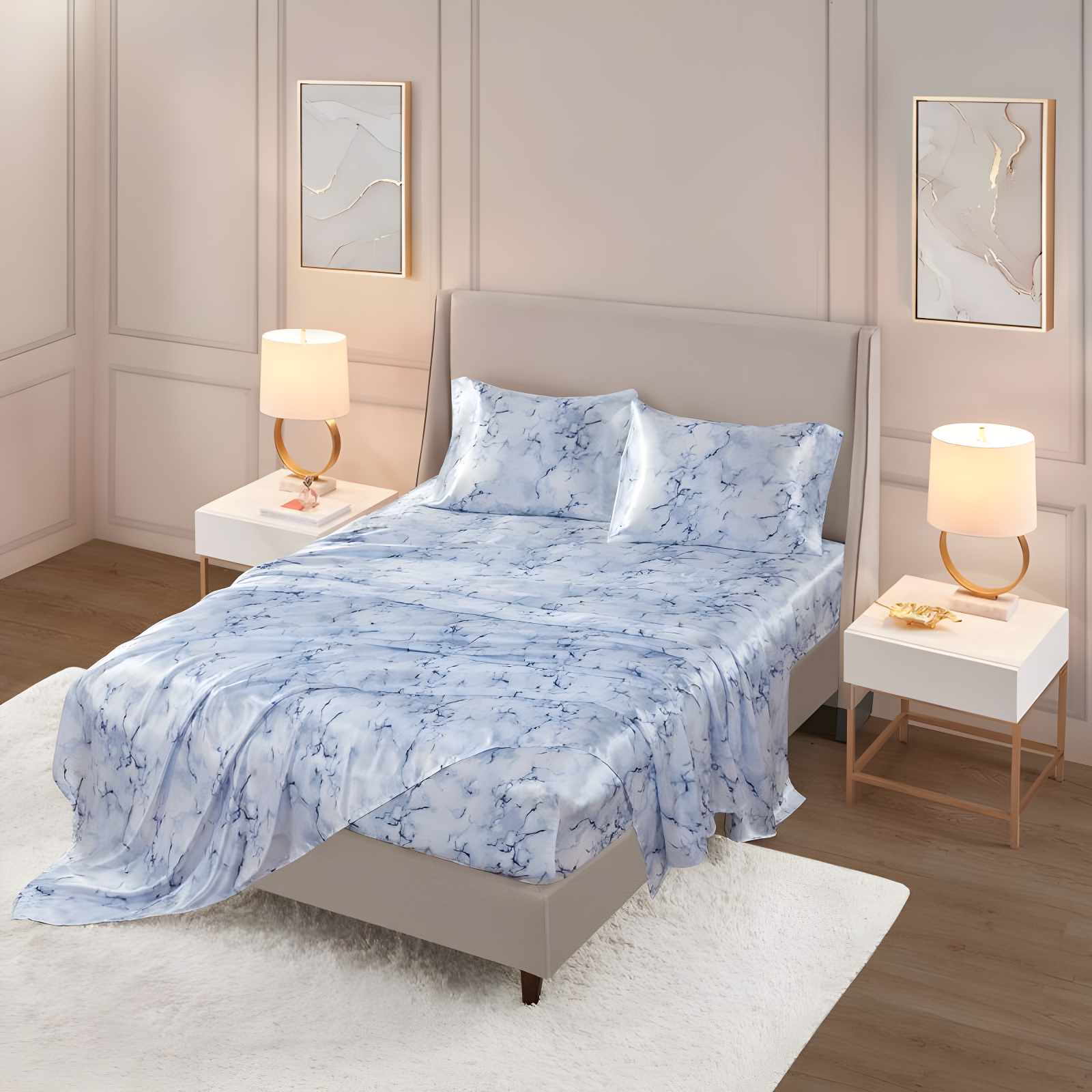 Madison Park Essentials Printed Satin Luxury Sheet Set