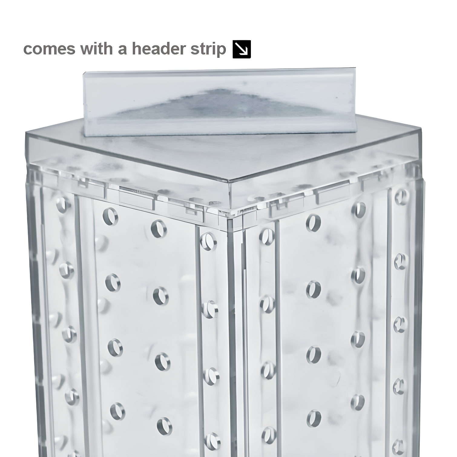 Four-sided 4"W x 12"H Pegboard Tower with Revolving 9" Base
