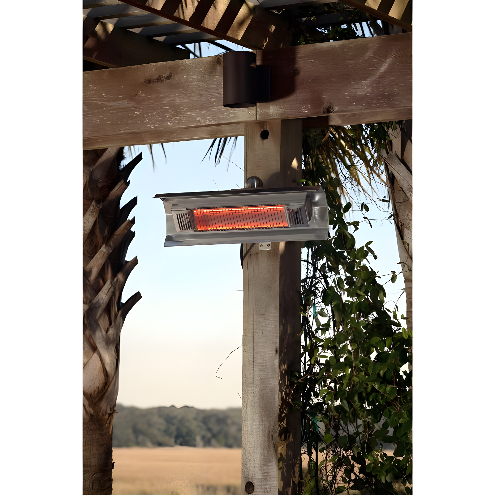 Fire Sense Wall Mounted Infrared Patio Heater 1500W Weatherproof for Indoor Outdoor-Stainless Steel