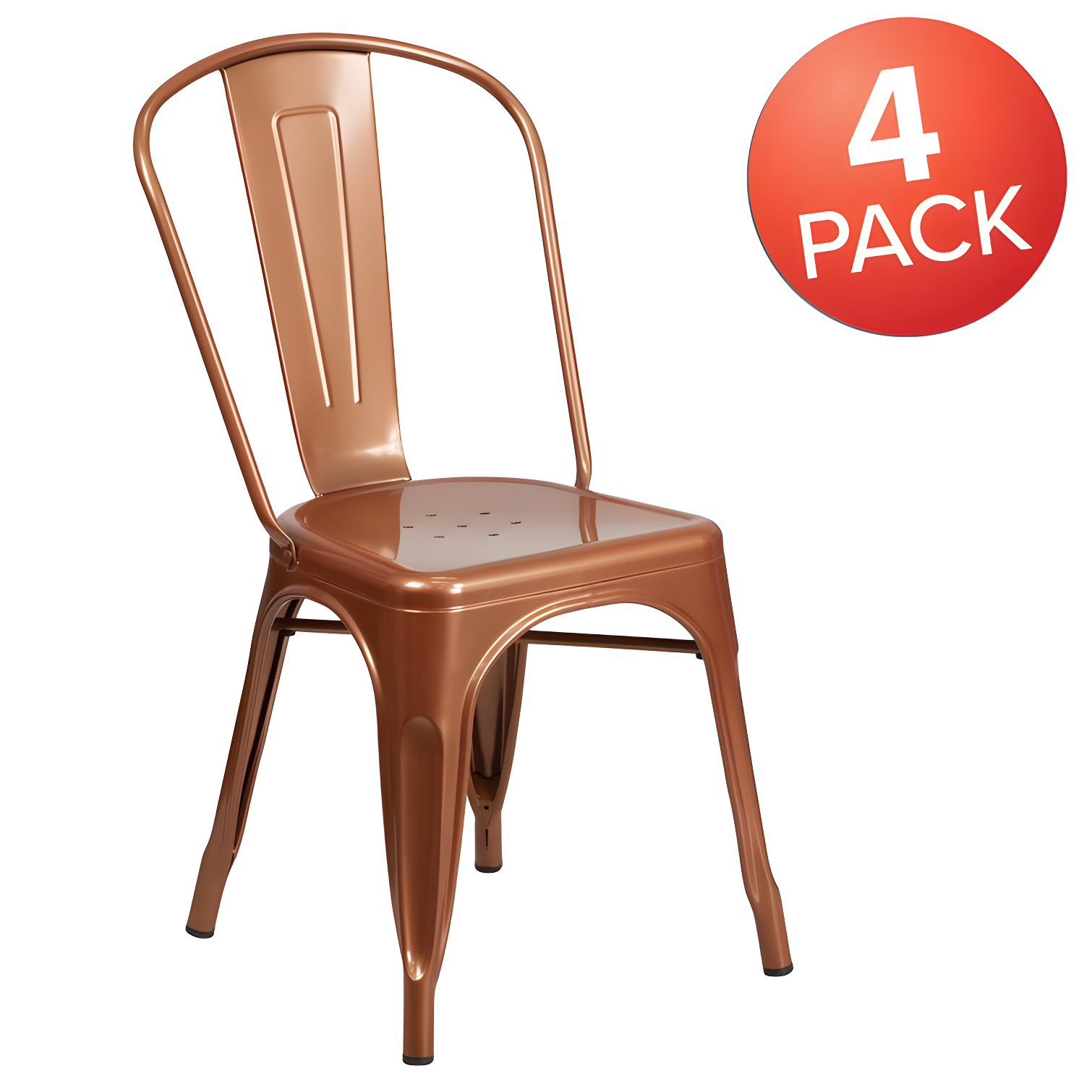 Flash Furniture Peterson Armless Metal Indoor-Outdoor Stackable Dining Chair (Set of 4)