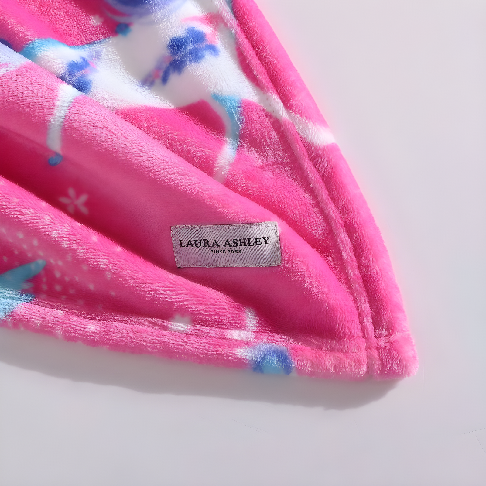 50"x60" LA Kids' Unicorn Utopia Ultra Soft Plush Throw Blanket Pink - Laura Ashley: Cozy Fleece, Hemstitched, OEKO-TEX Certified
