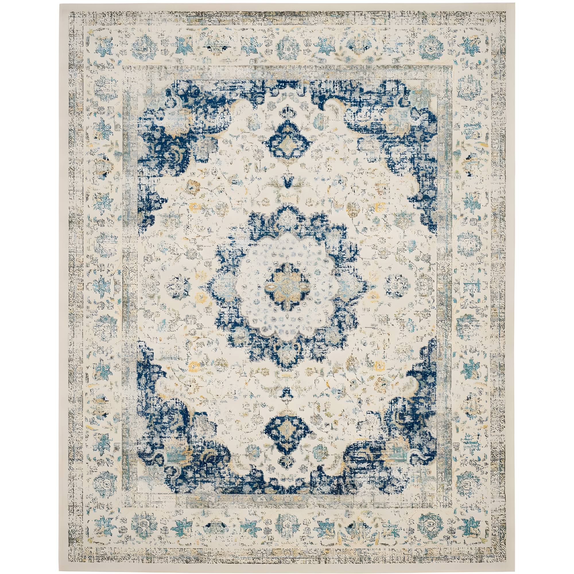 Evoke EVK220 Power Loomed Area Rug - Ivory/Blue - 8'9"x11'9" - Safavieh.