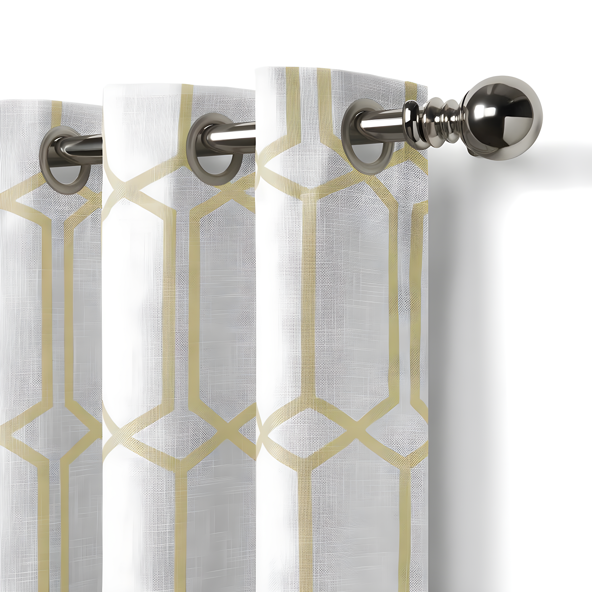 Albesa Geometric Room Darkening Thermal Grommet Single Curtain Panel