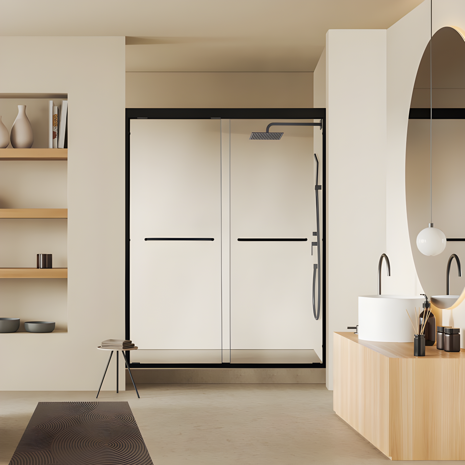 Ennis 60" W x 76" H By Pass Framed Shower Door with Clear Glass