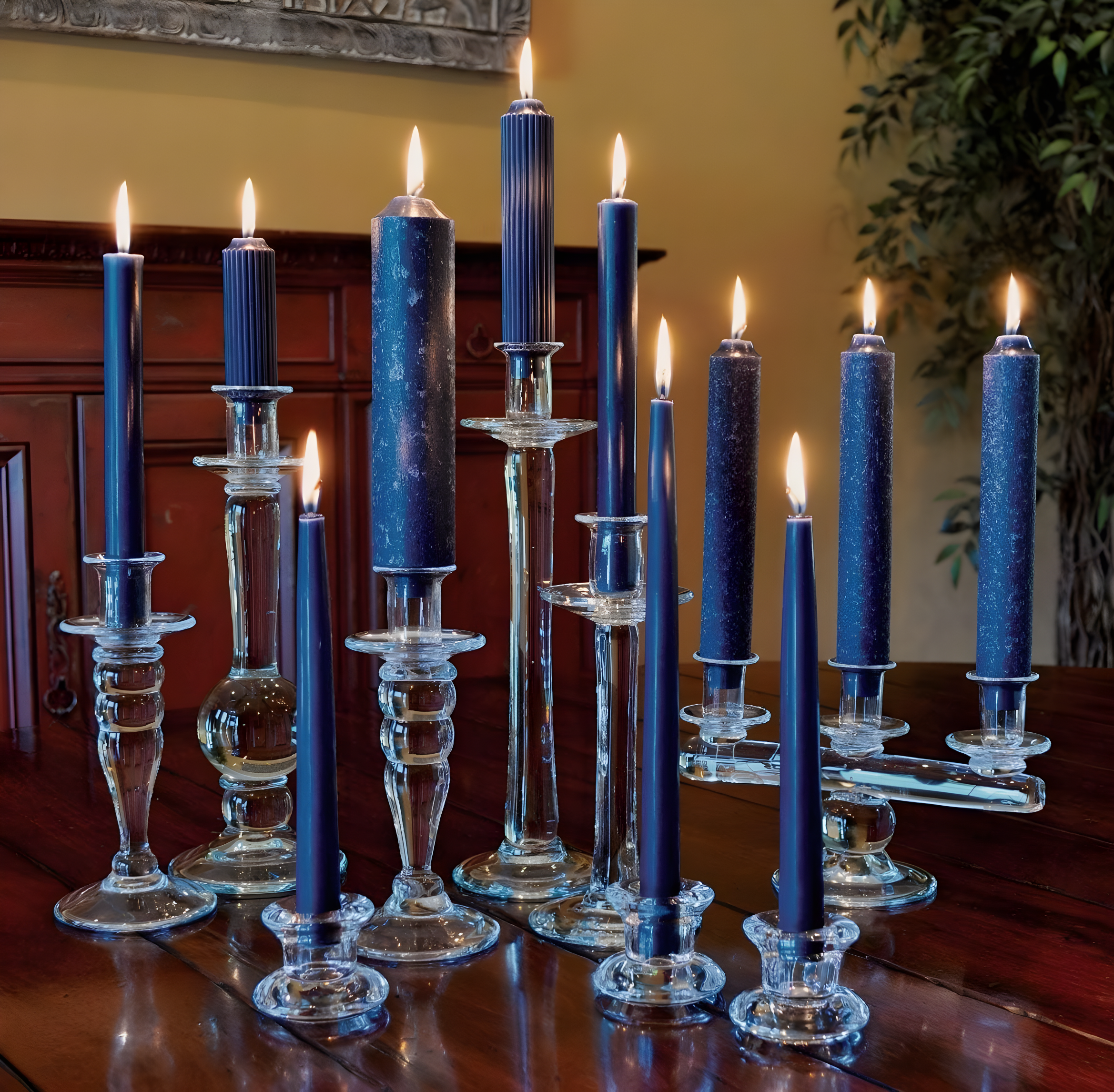 12 Piece Unscented Taper Candle Set