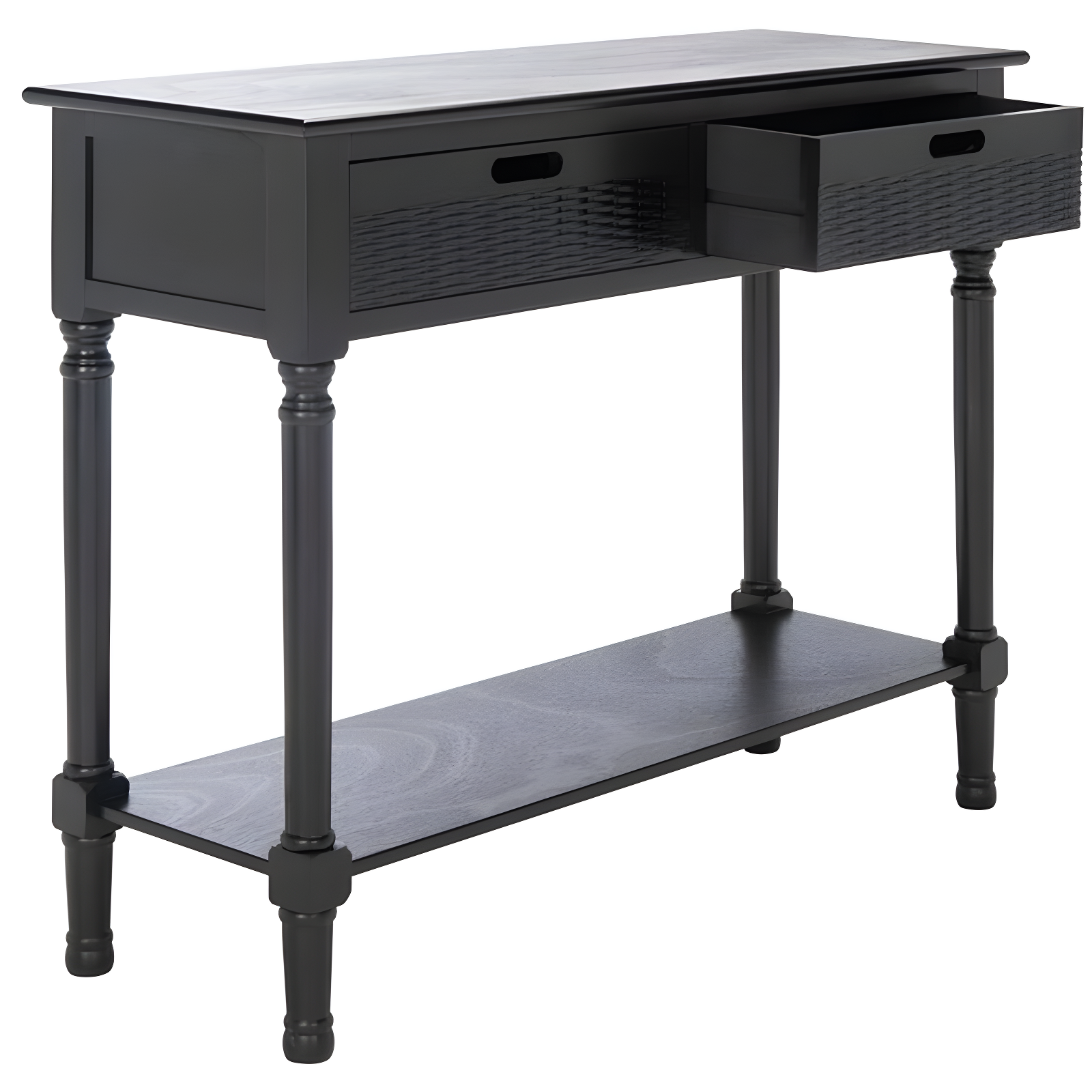 Landers 2 Drawer Console Table - CNS5710B - Black - Safavieh