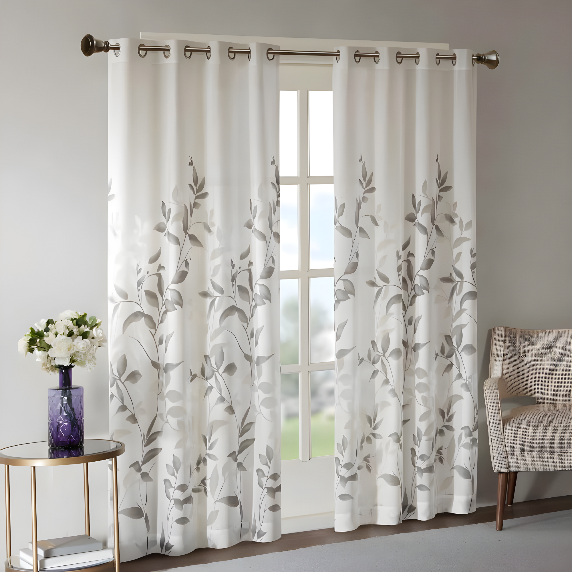 Cecily Burnout Printed Curtain Panel Pair (Set of 2)