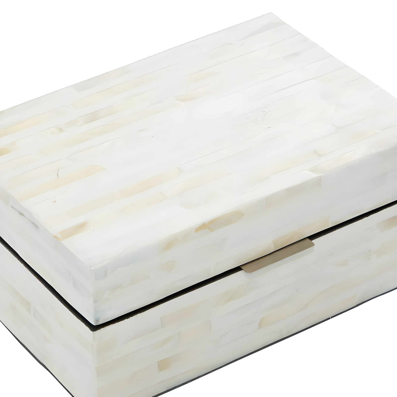 Set of 2 Shell Mosaic Patterned Wood Box White - Olivia & May
