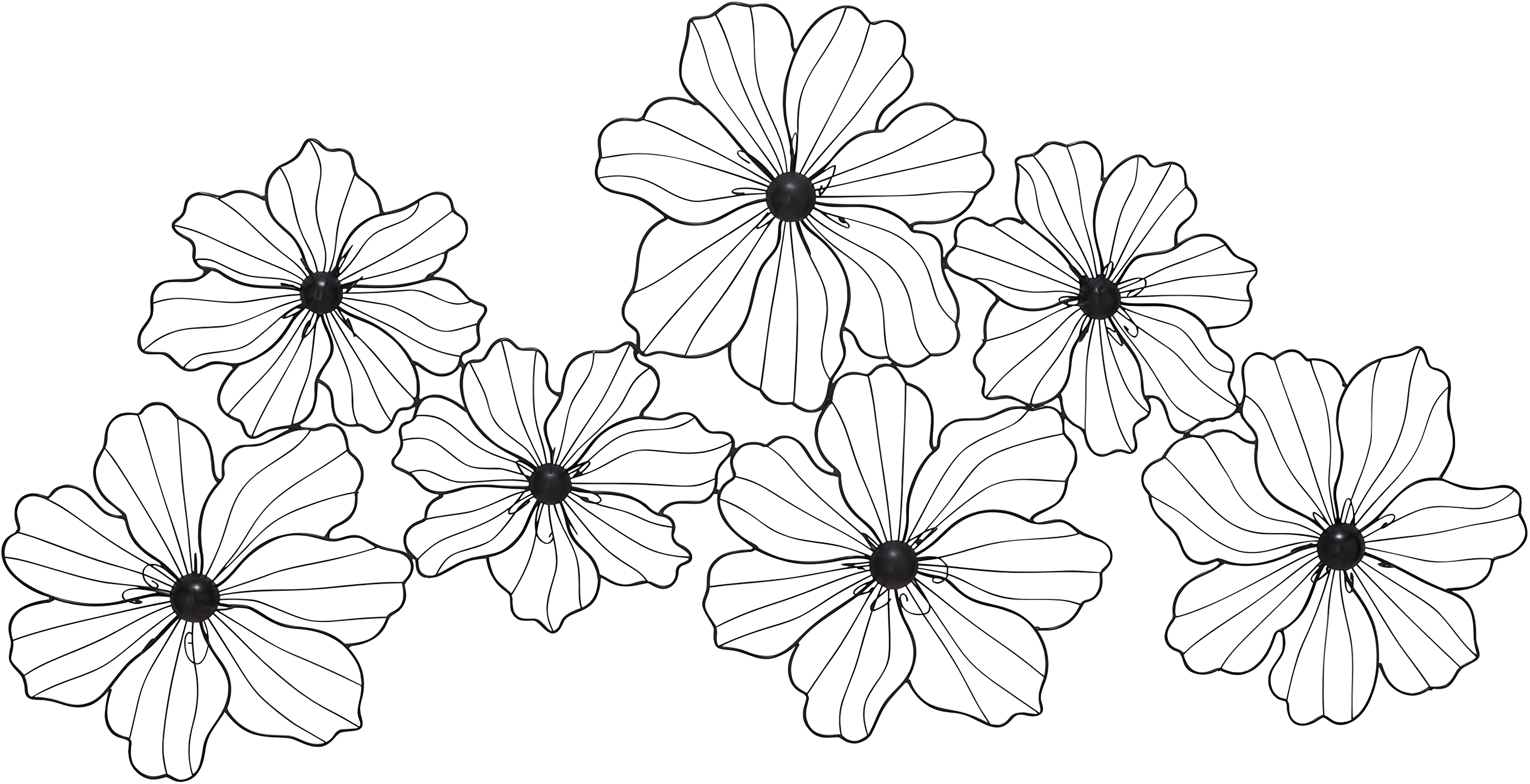 CosmoLiving by Cosmopolitan Black Metal Wire Floral Wall Decor
