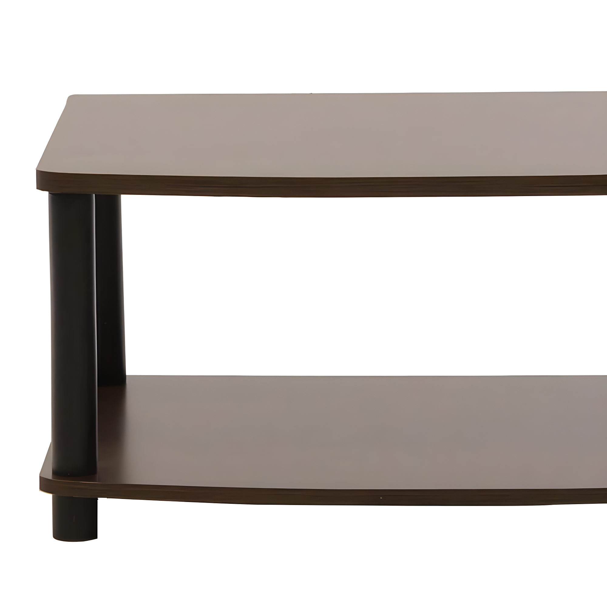 Furinno Industrial No Tools Elevated TV Stands with 2-tier Open Storage Shelves TV Console for TVs up to 25 inch Dark Brown/Black