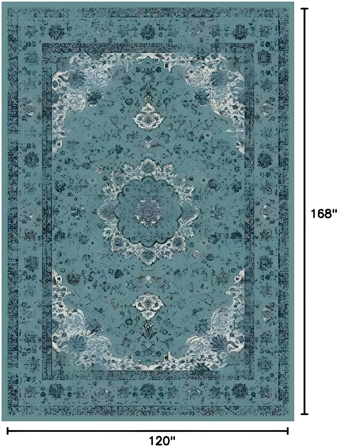 SAFAVIEH Evoke Teale Traditional Bordered Area Rug, Light Blue, 10' x 14'