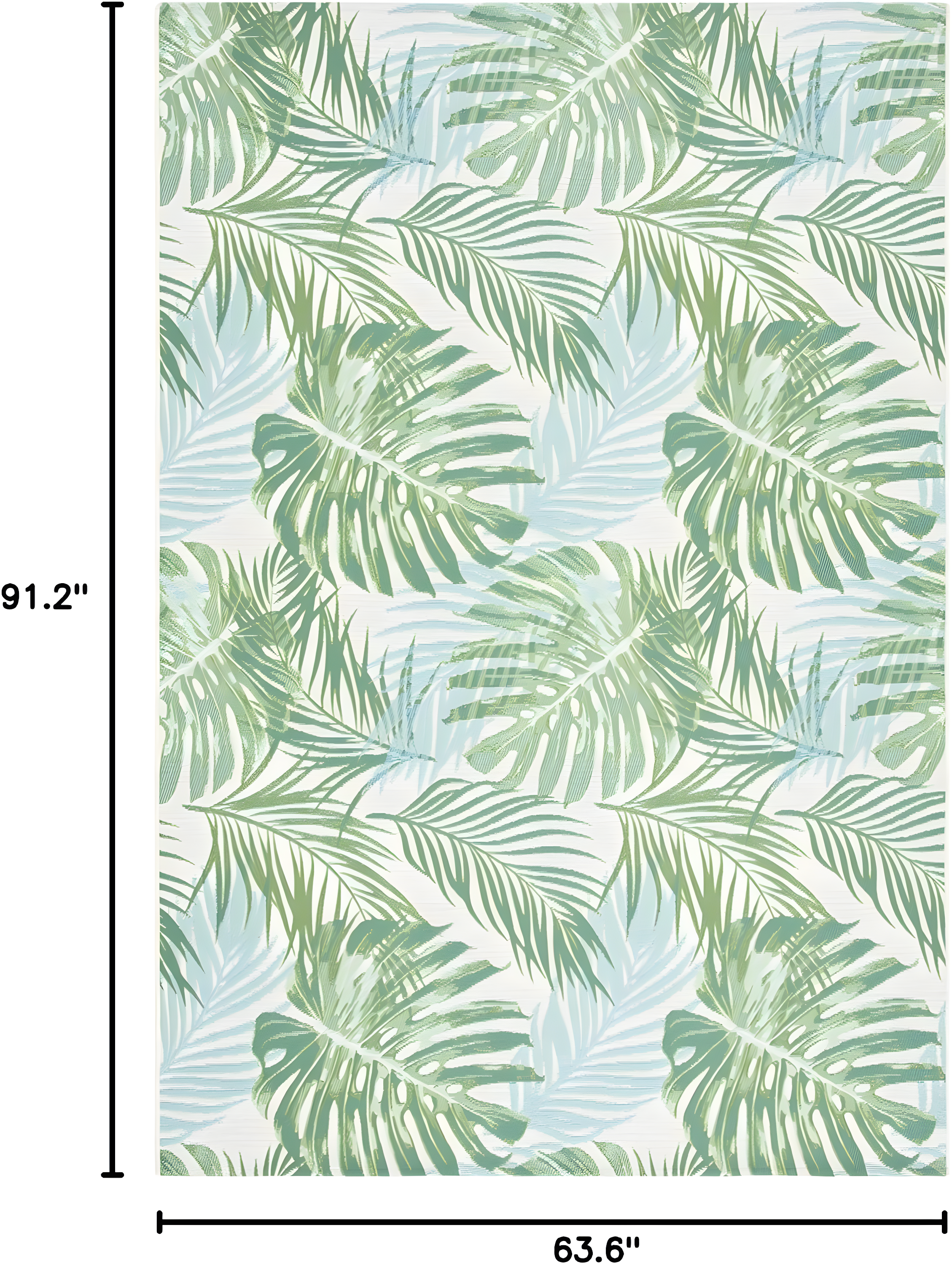 Barbados BAR592 Power Loomed Indoor/Outdoor Area Rug - Green/Teal - 5'3"x7'6" - Safavieh.