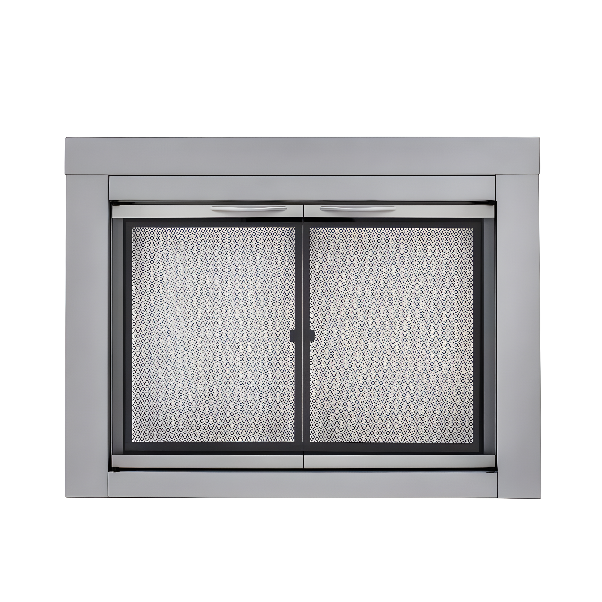 Pleasant Hearth Alpine Collection Fireplace Glass Door, Skyline Nickel - Medium