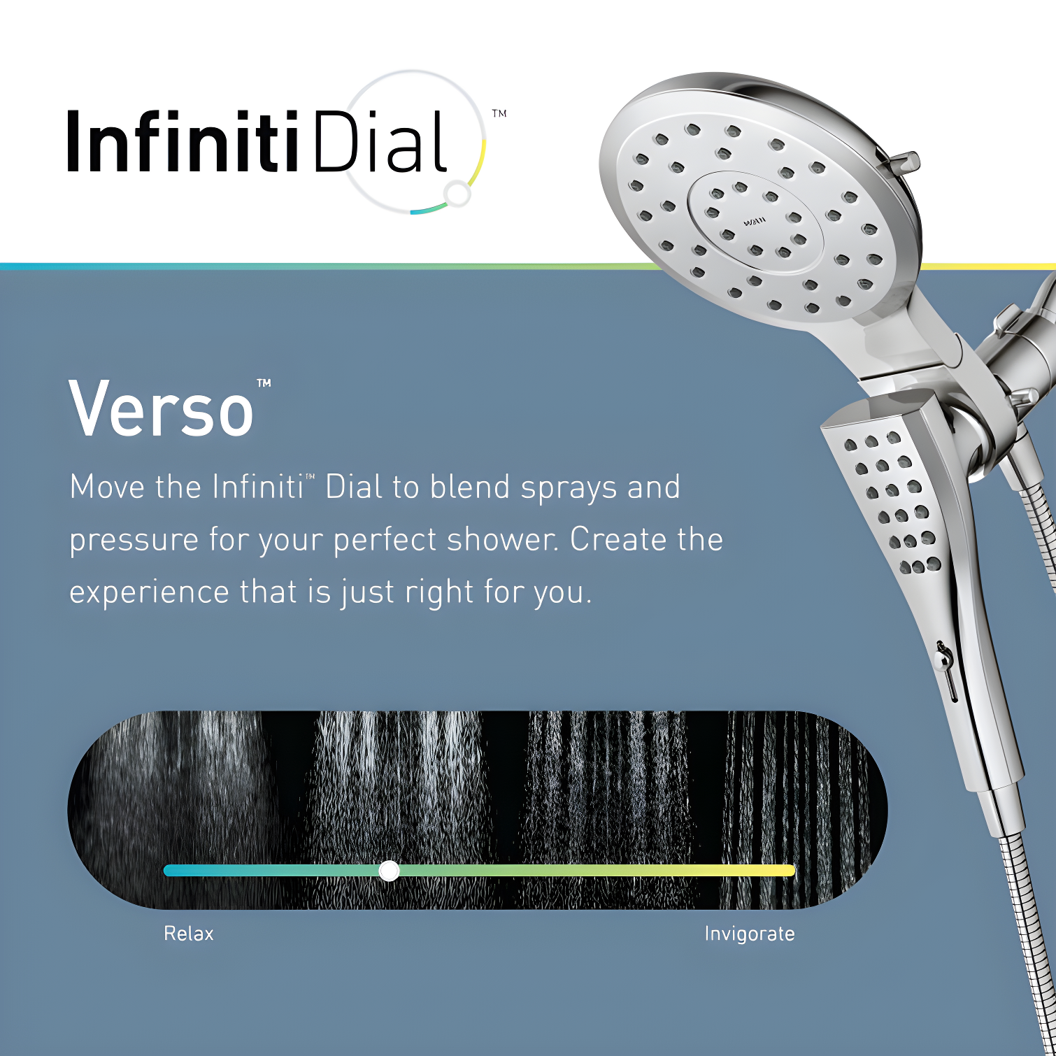 Verso 2.5 GPM Rainshower/Handshower Combination with Infiniti Dial and Magnetix Docking