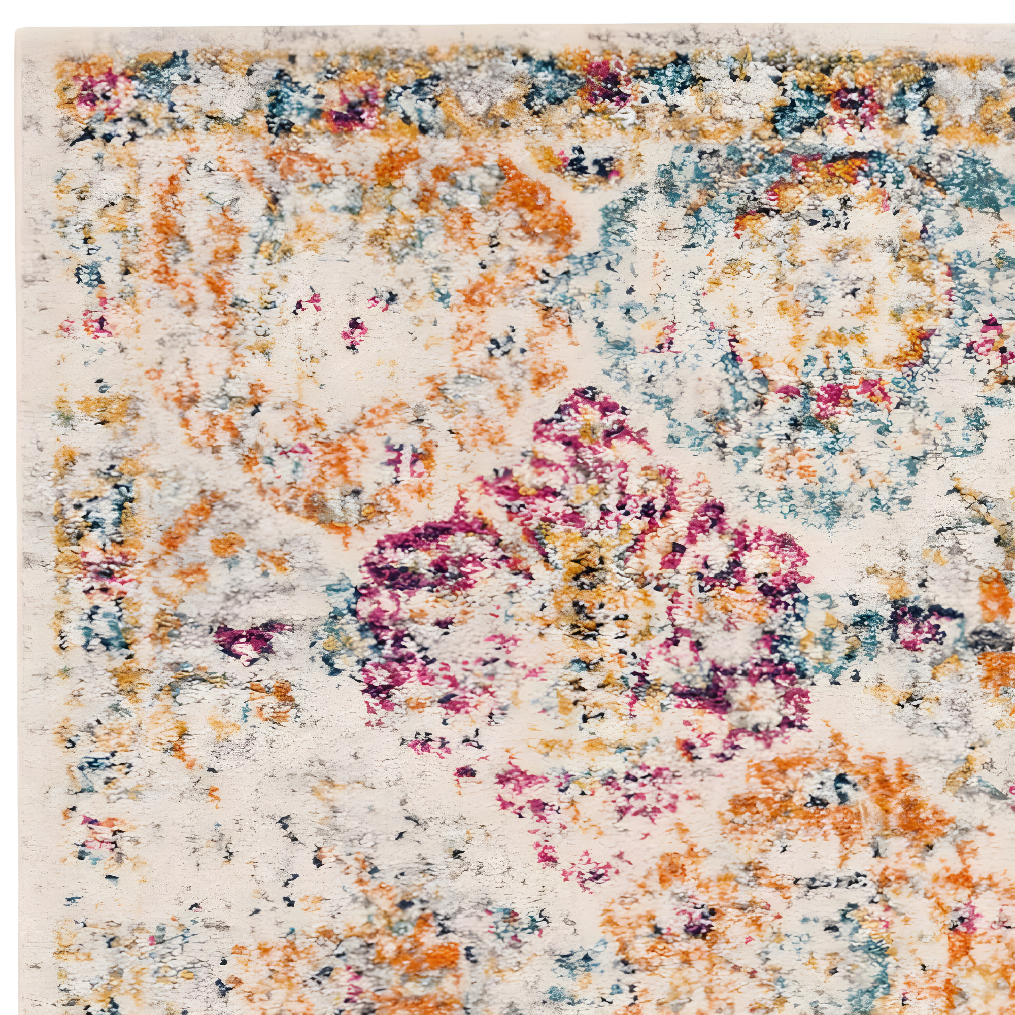 Madison MAD611 Power Loomed Indoor Area Rug - Cream/Multi - 4'x4' - Safavieh