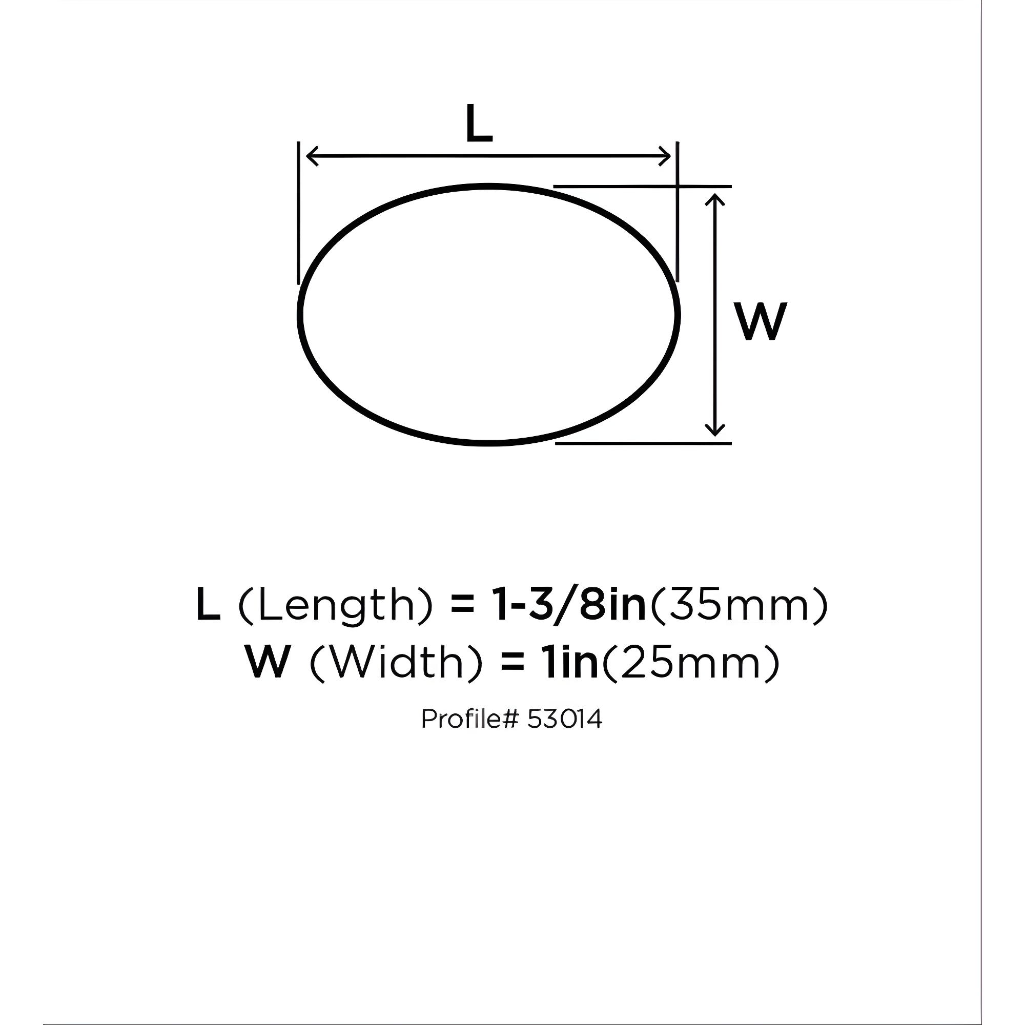 1 3/8" Length Oval Knob Multipack