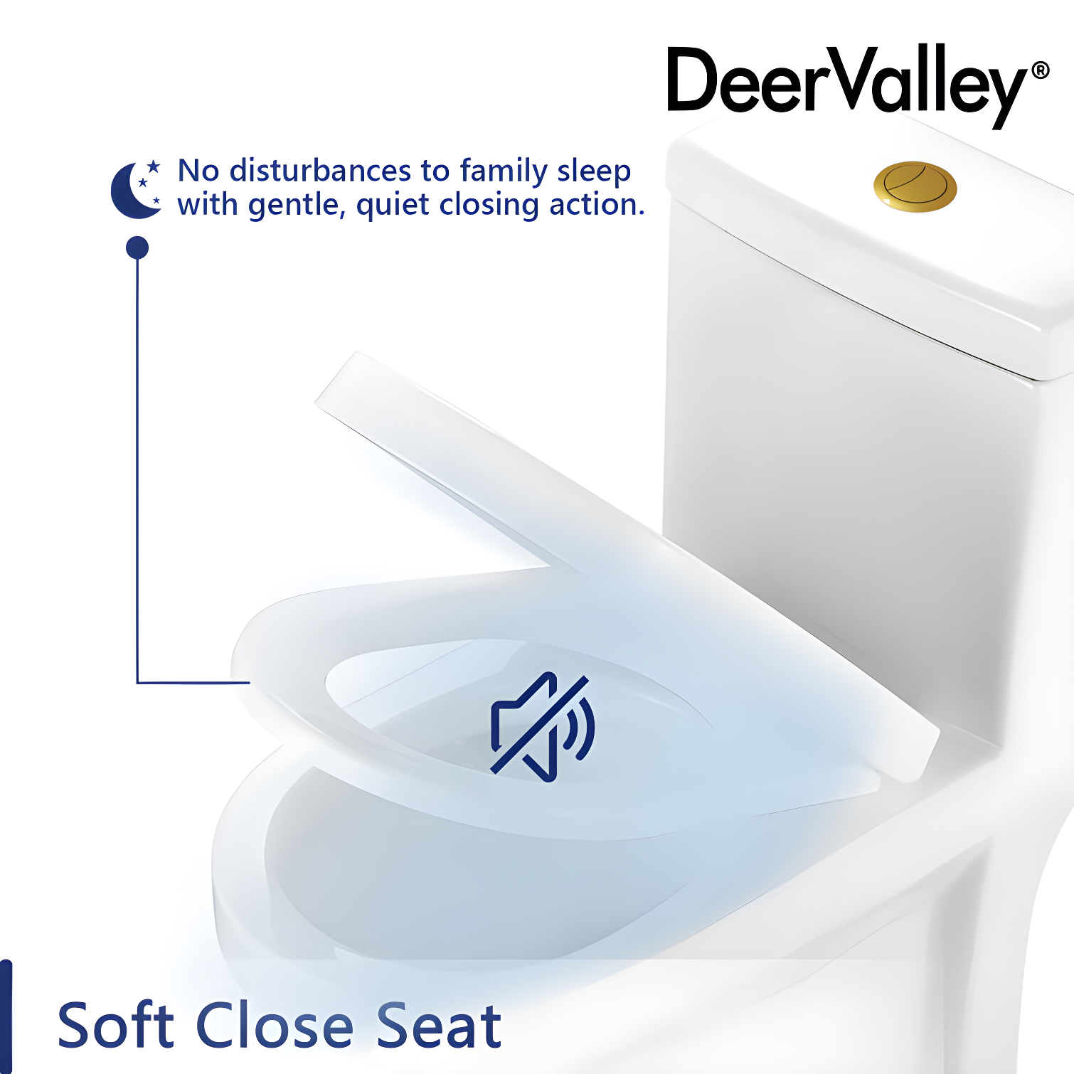 DeerValley Liberty Compact Toilets One-Piece Toilet With High-Efficiency Flush Round Toilet for Space-Saving Floor Mounted (Seat Included)