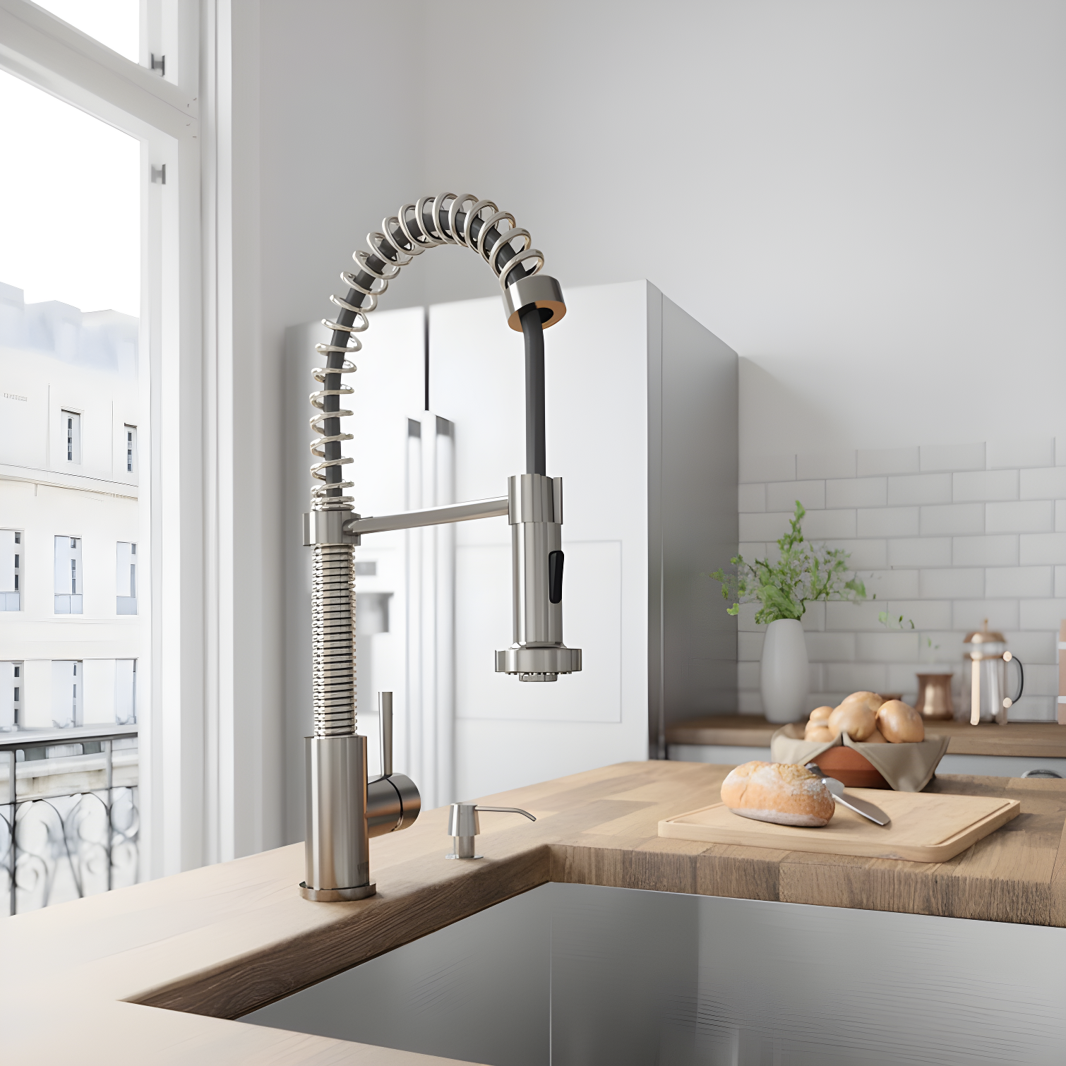 Edison 19" H 1-handle Pull-Down 2-Function Sprayer Kitchen Faucet
