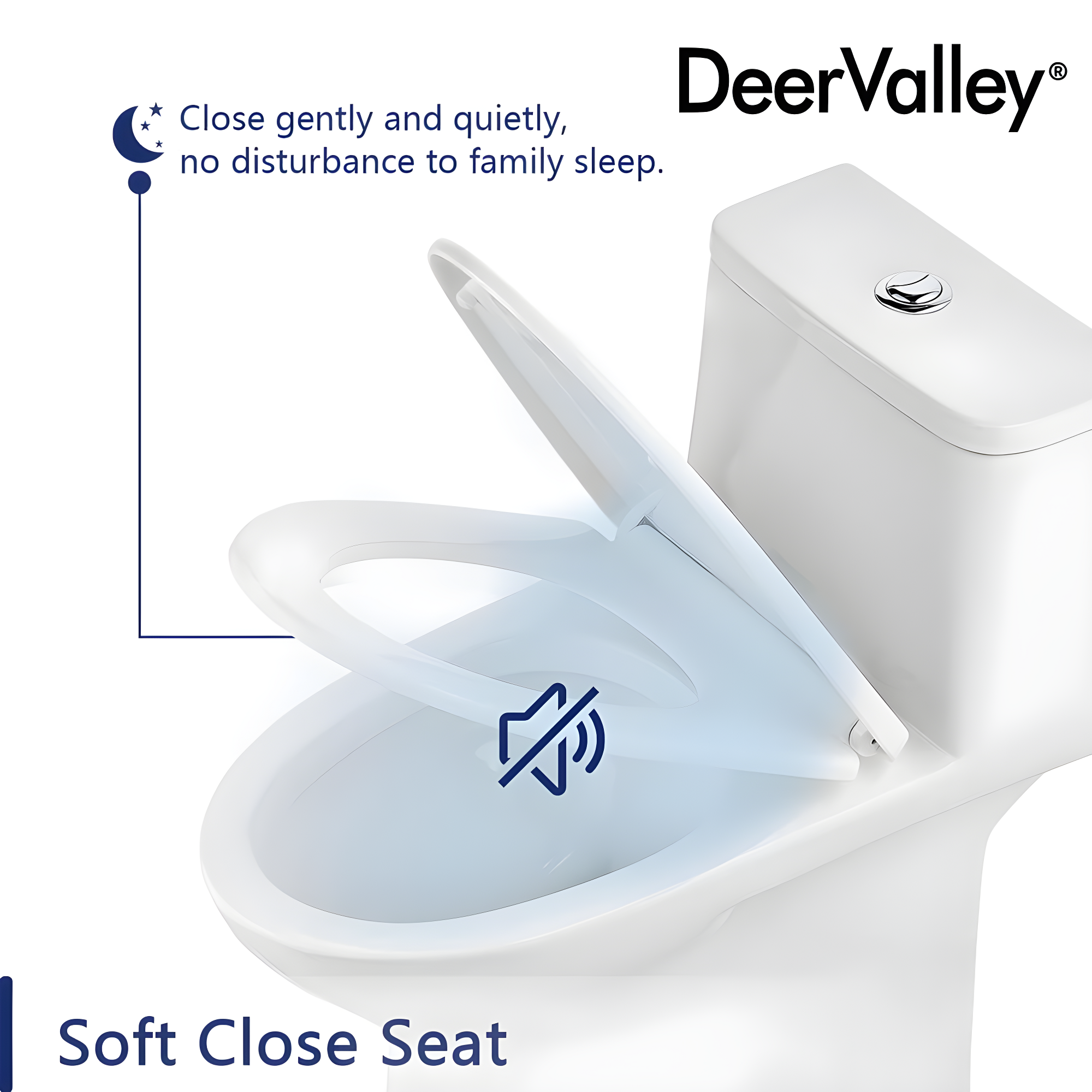 DeerValley Ally Dual-Flush Elongated One-Piece Toilet with Glazed Surface Modern Toilet with Comfort Seat Height  (Seat Included) DV-1F52816