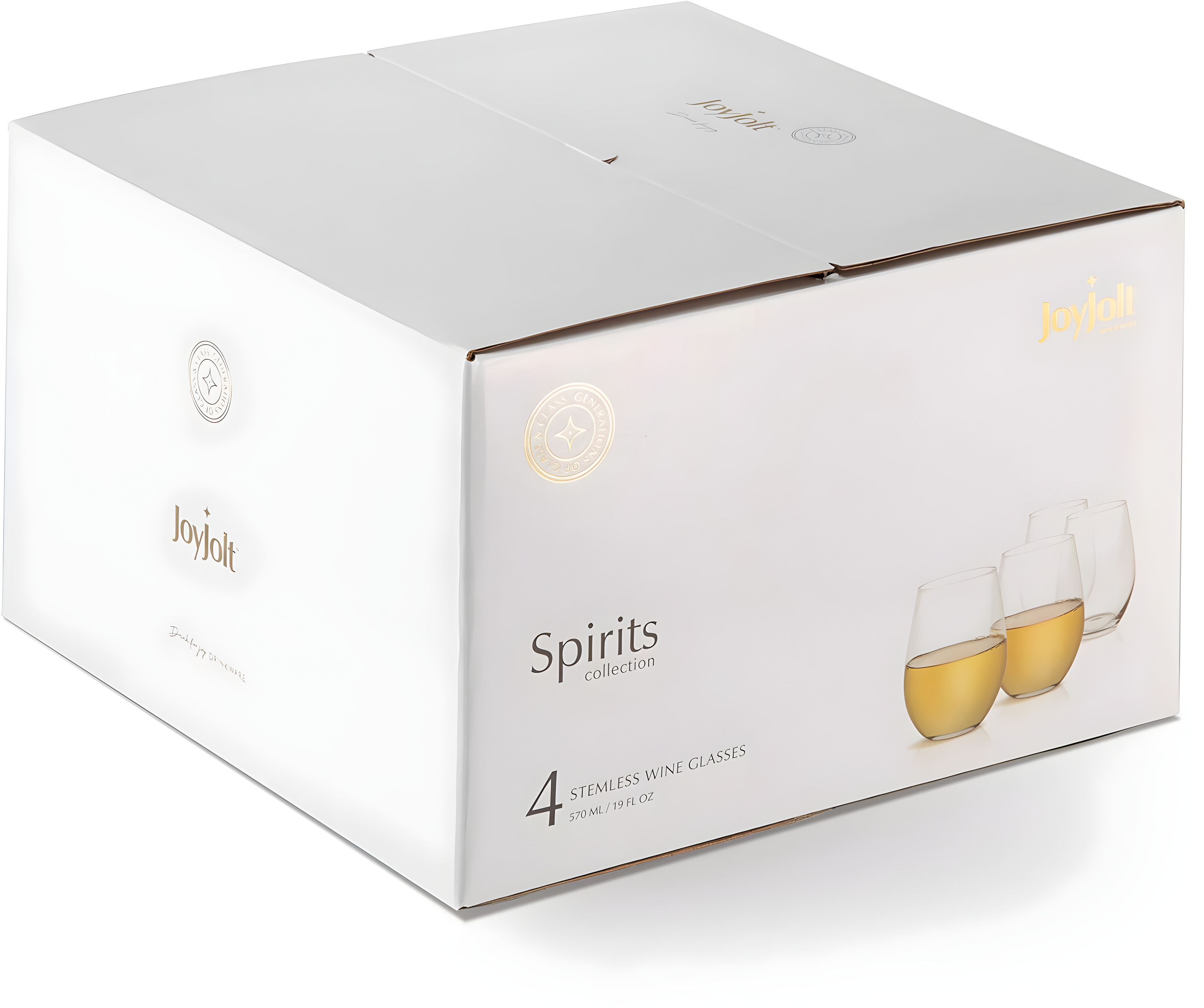 JoyJolt JoyJolt Spirits Stemless Wine Glass, 19oz. (Set of 4)