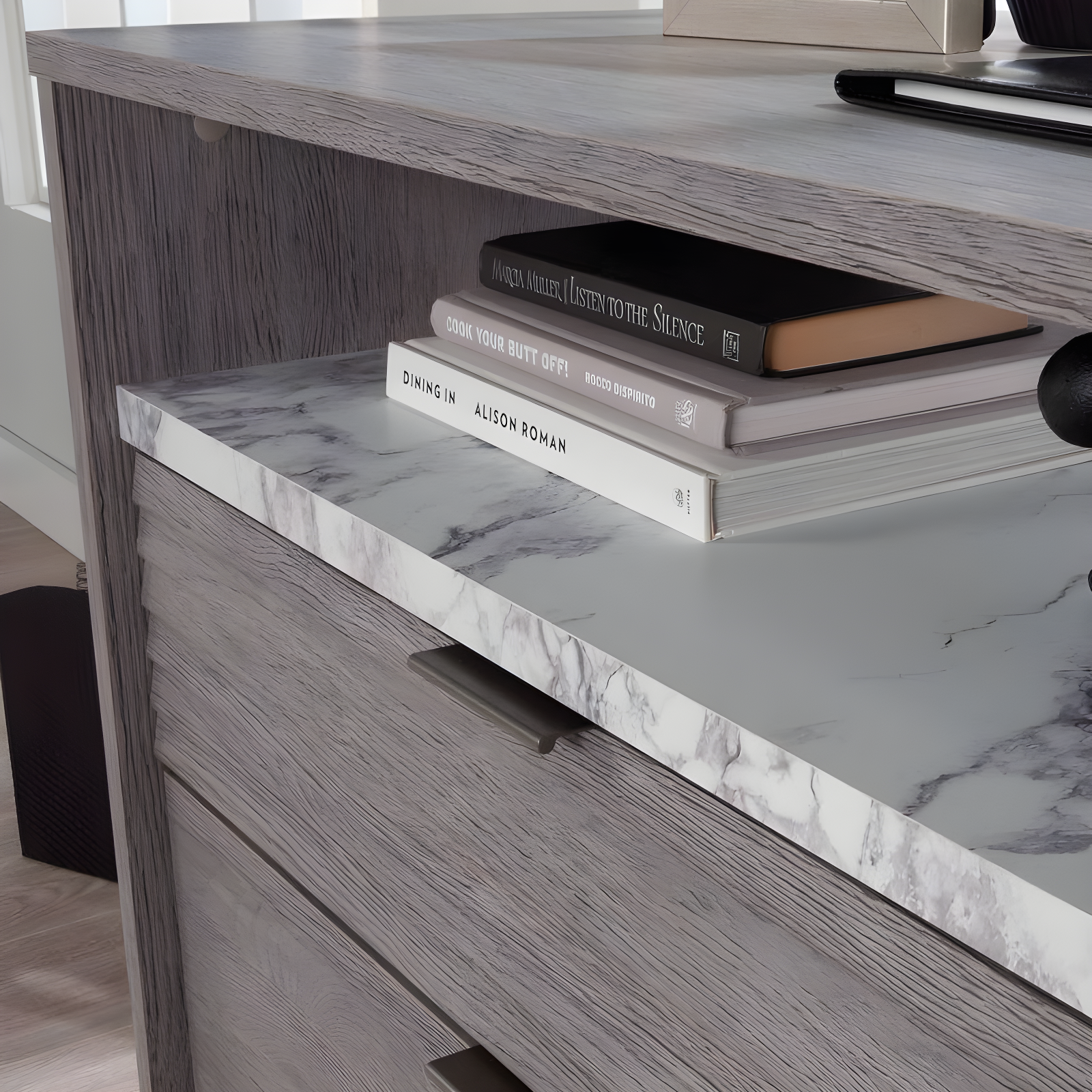 East Rock 2Drawer File Cabinet Ashen Oak - Sauder: MDF Frame, Paper Laminate Surface, CPSIA Certified