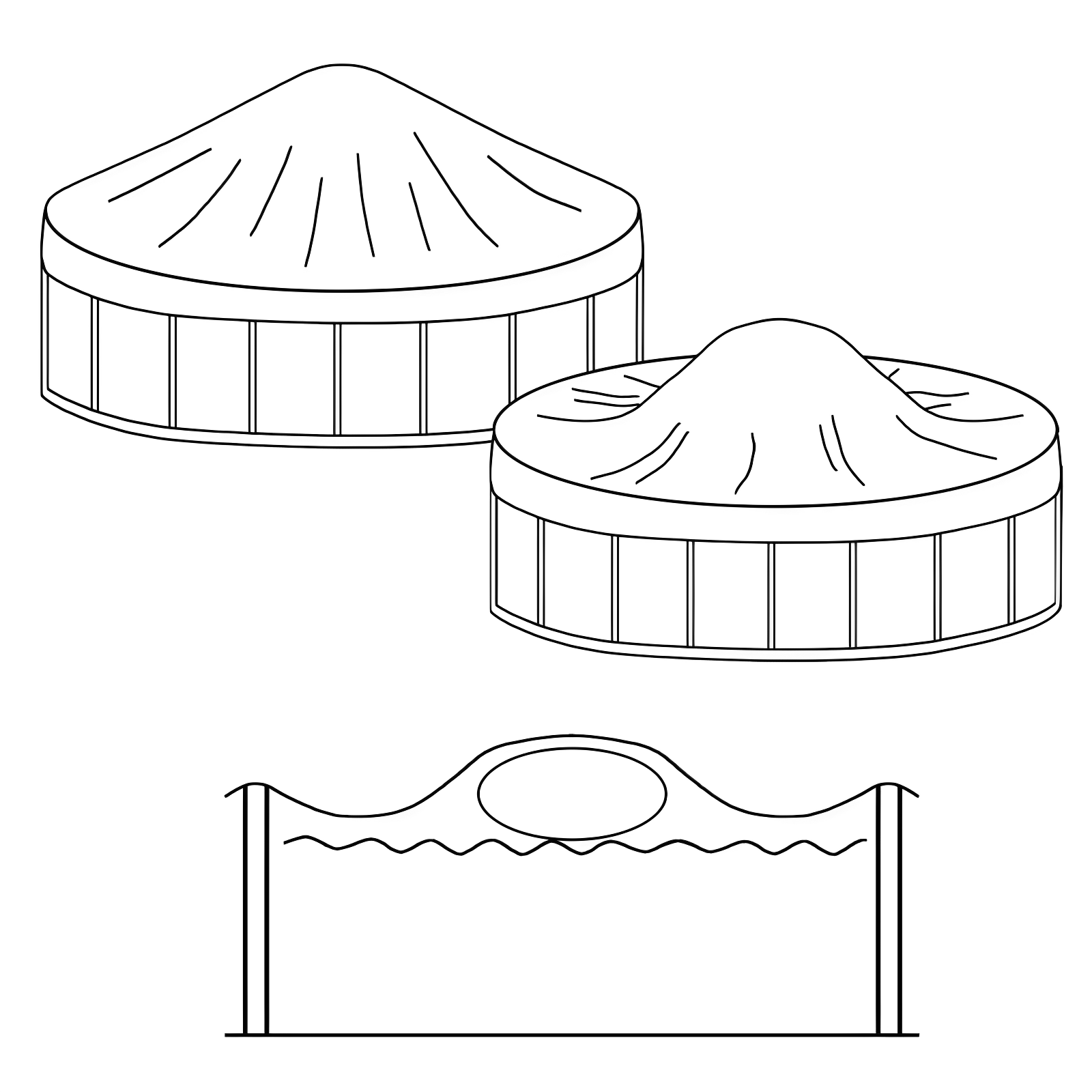 Arlmont & Co. Kennebunkport 46.9" D Hot Tub Cover in Blue (Set of 2)