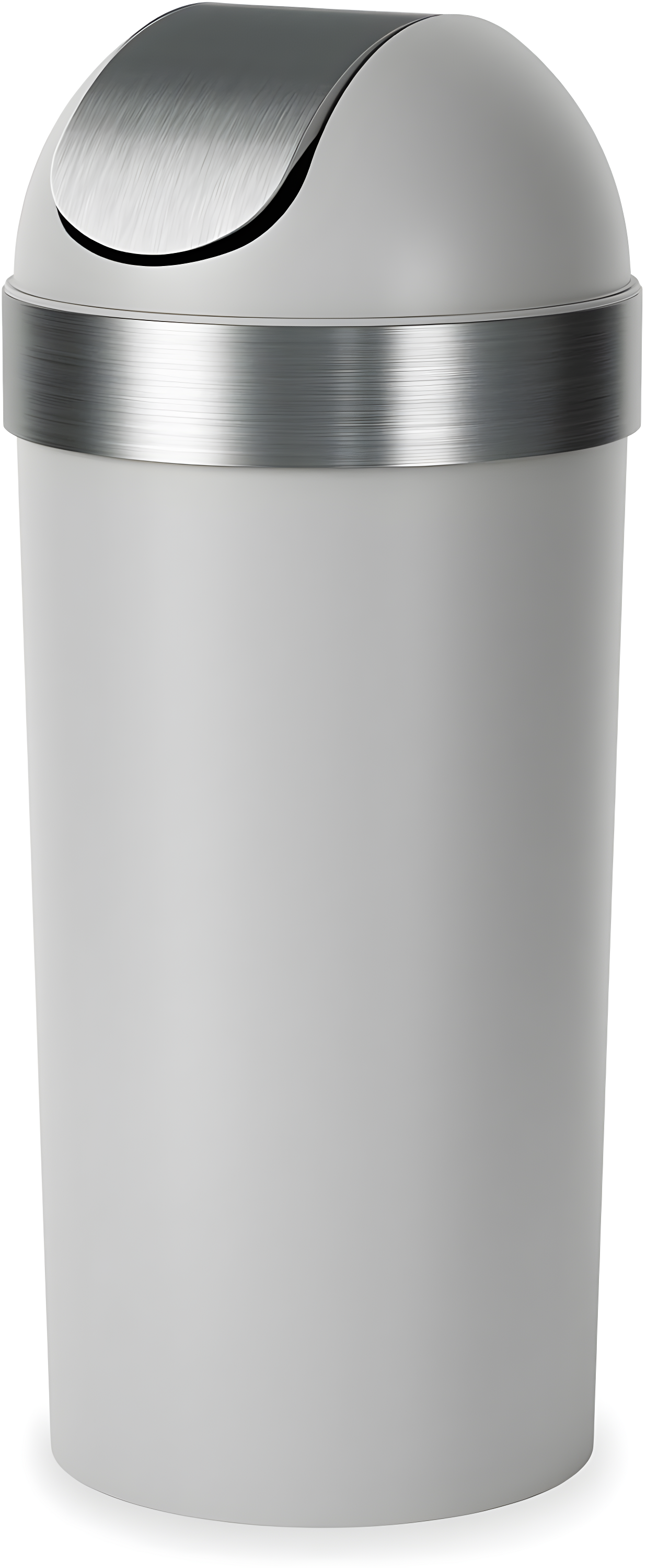 Umbra 16.5gal Venti Can Gray/Nickel: Indoor Swing-Top Trash Can, Polypropylene, 35" Height, 14.6" Width, 5.6 lbs