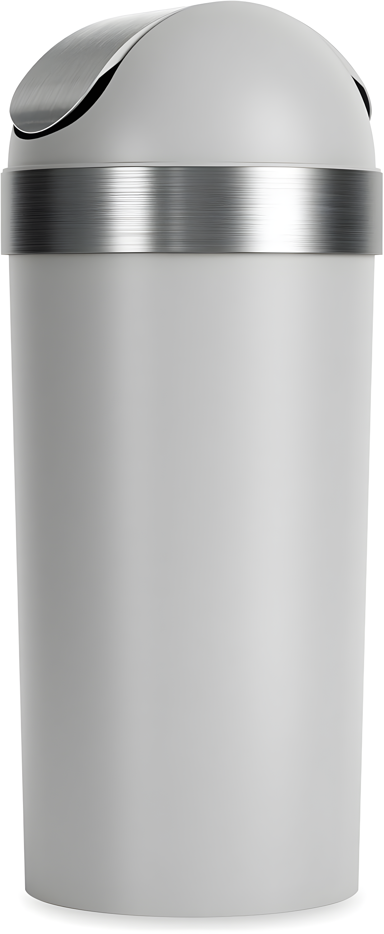 Umbra 16.5gal Venti Can Gray/Nickel: Indoor Swing-Top Trash Can, Polypropylene, 35" Height, 14.6" Width, 5.6 lbs