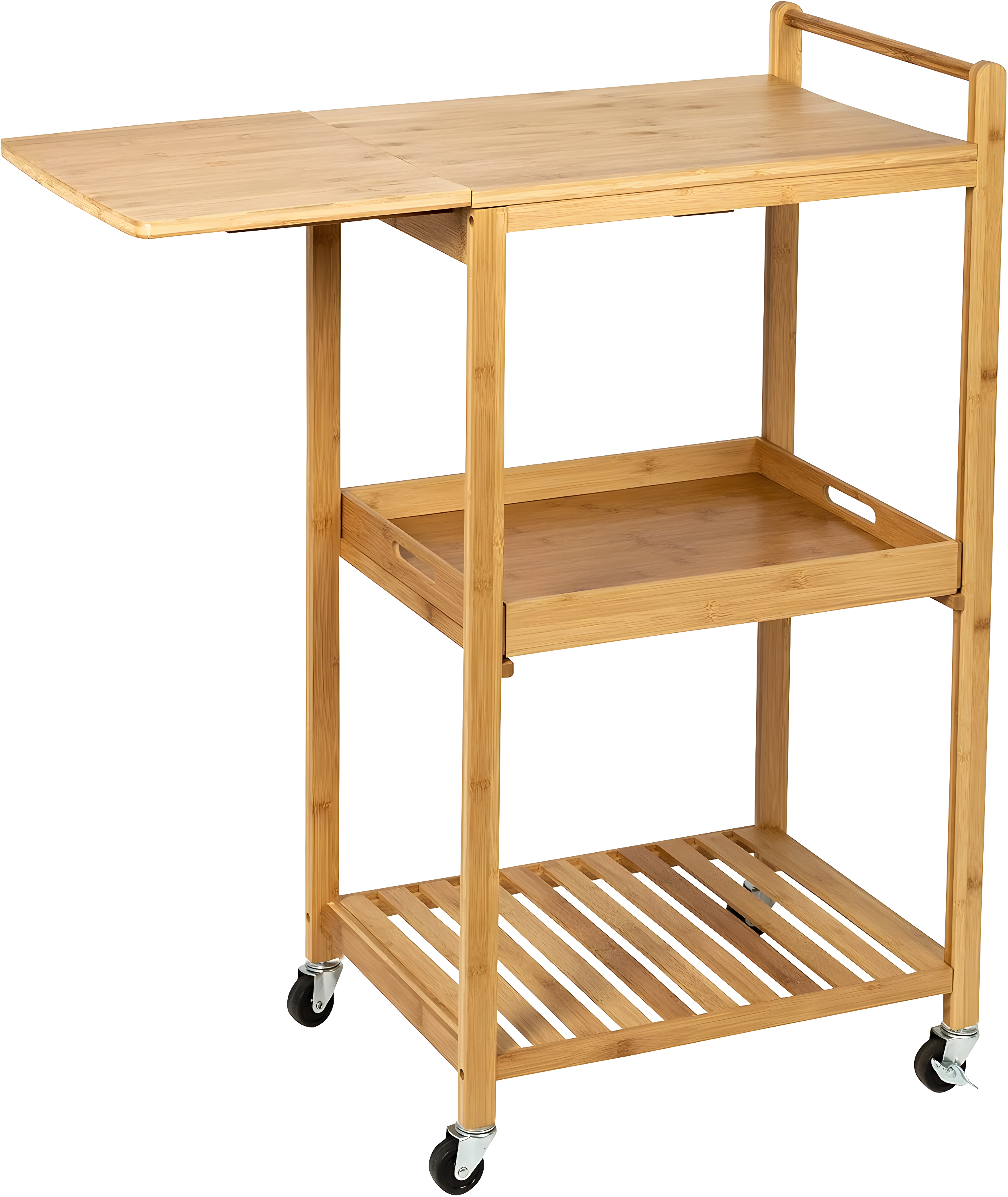 Bamboo Rolling Kitchen Cart