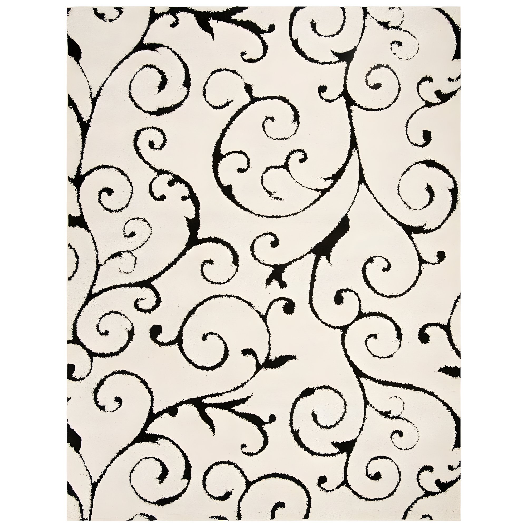 Florida Shag SG455 Power Loomed Indoor Area Rug - Ivory/Black - 8'x10' - Safavieh.