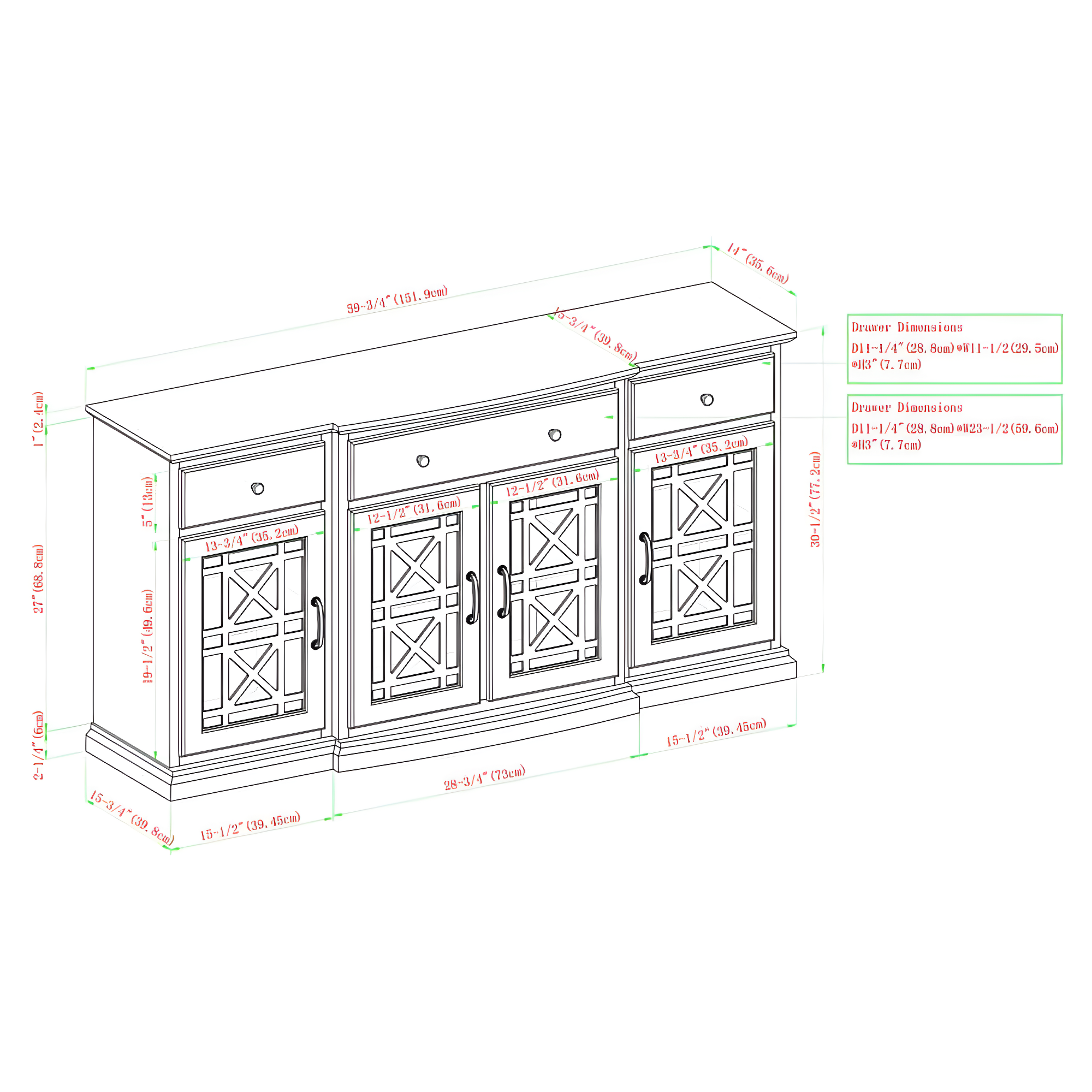 Walker Edison Traditional Fretwork TV Stand, White