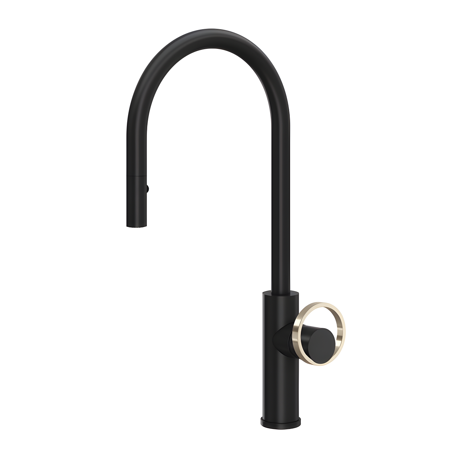 Rohl Eclissi™ Pull-Down Bar/Food Prep Kitchen Faucet with C-Spout and Handle EC65D1MB+EC81IWMB